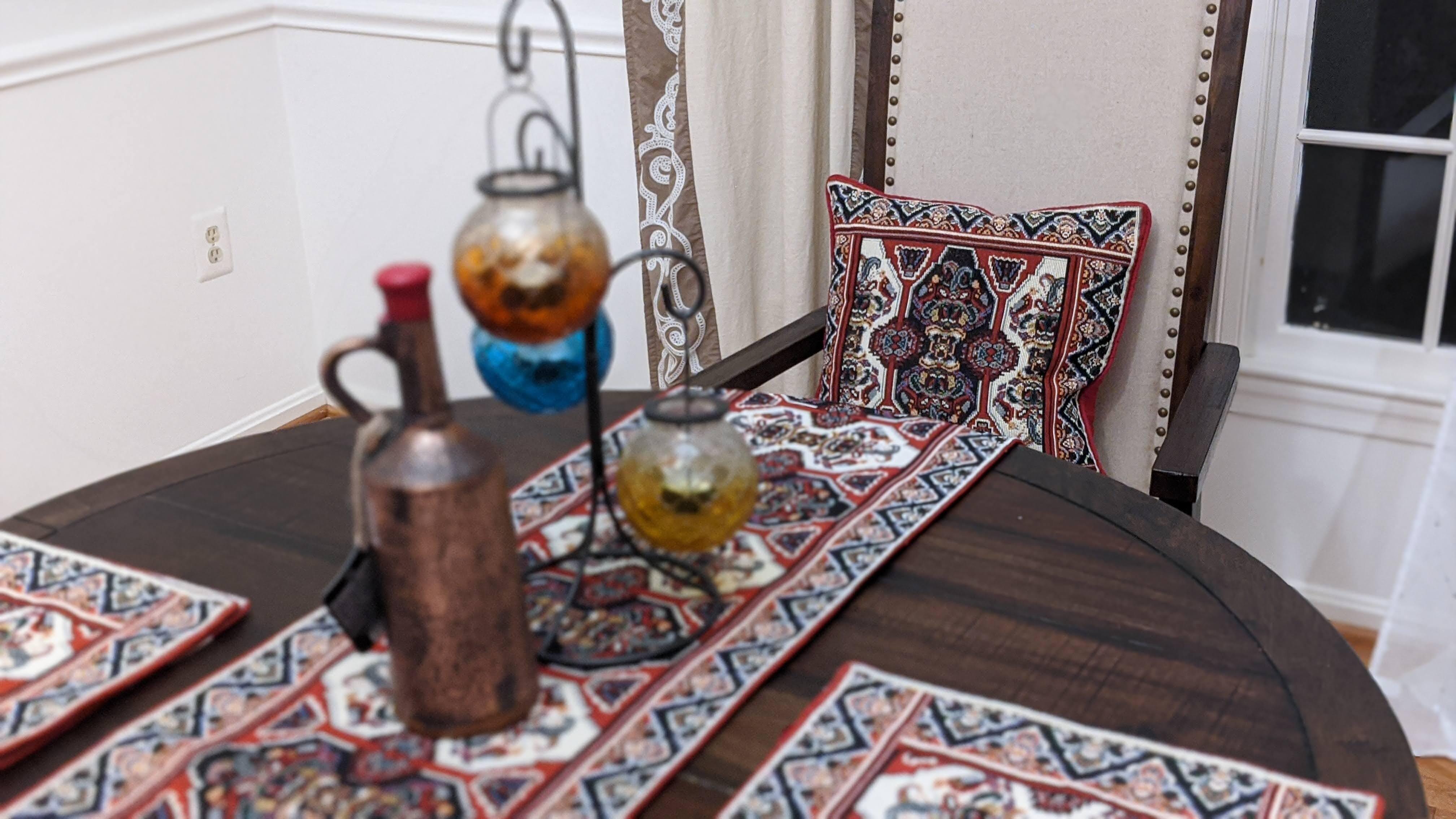 DaDalogy Elegant Majestic Kilim Red Rug Ornate Tapestry Throw Pillow Covers 16" x 16" (18195)