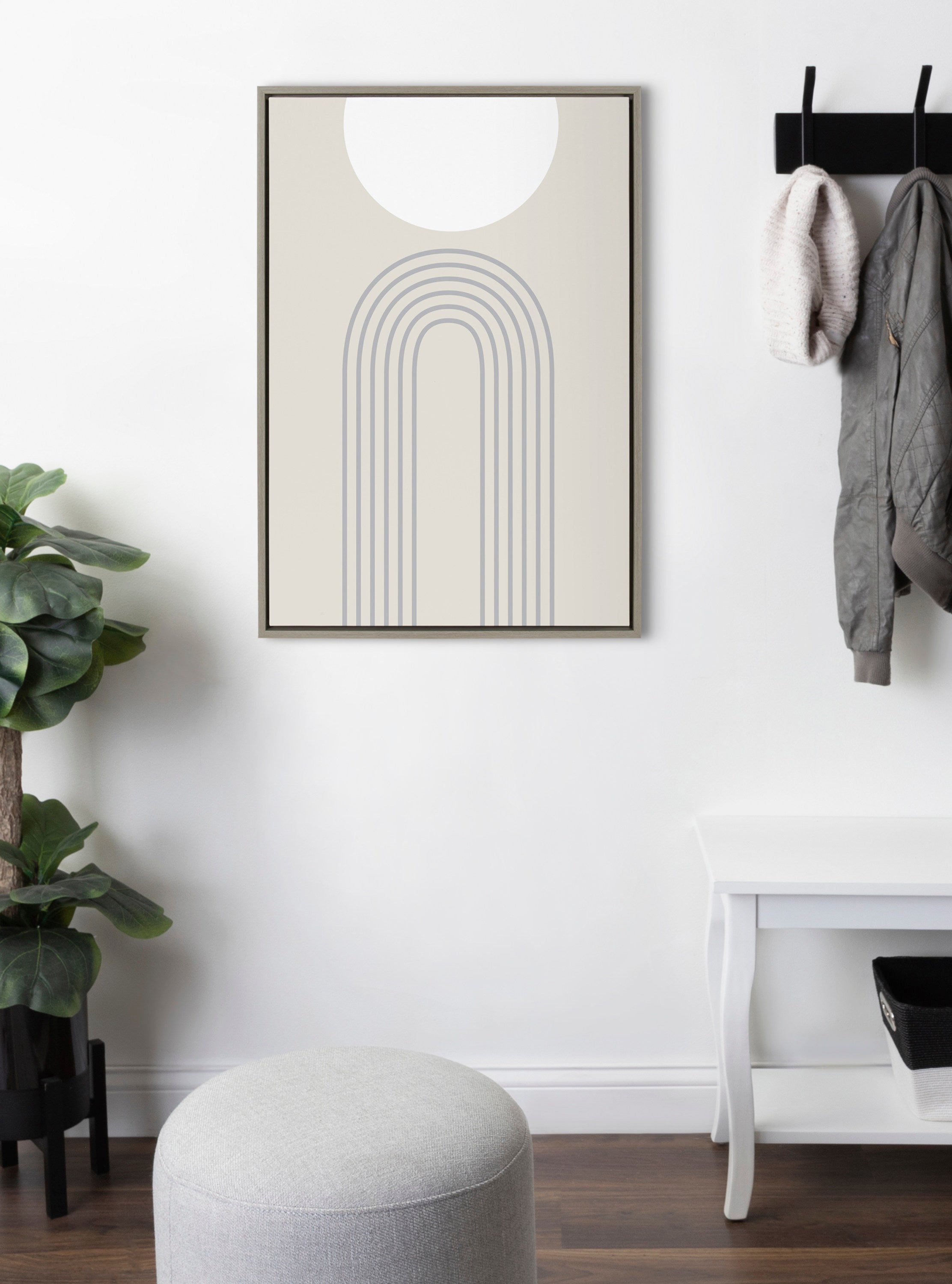 Sylvie Full Moon over the Mountain Top Framed Canvas by The Creative Bunch Studio