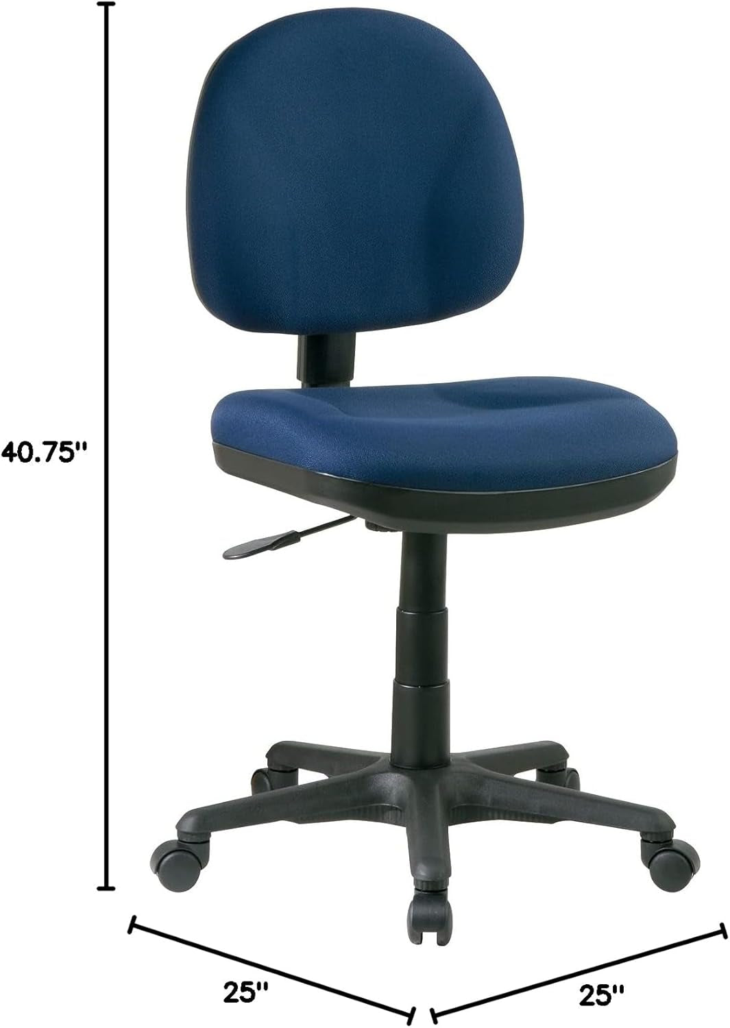 Black Pneumatic Office Task Chair With Lumbar Support
