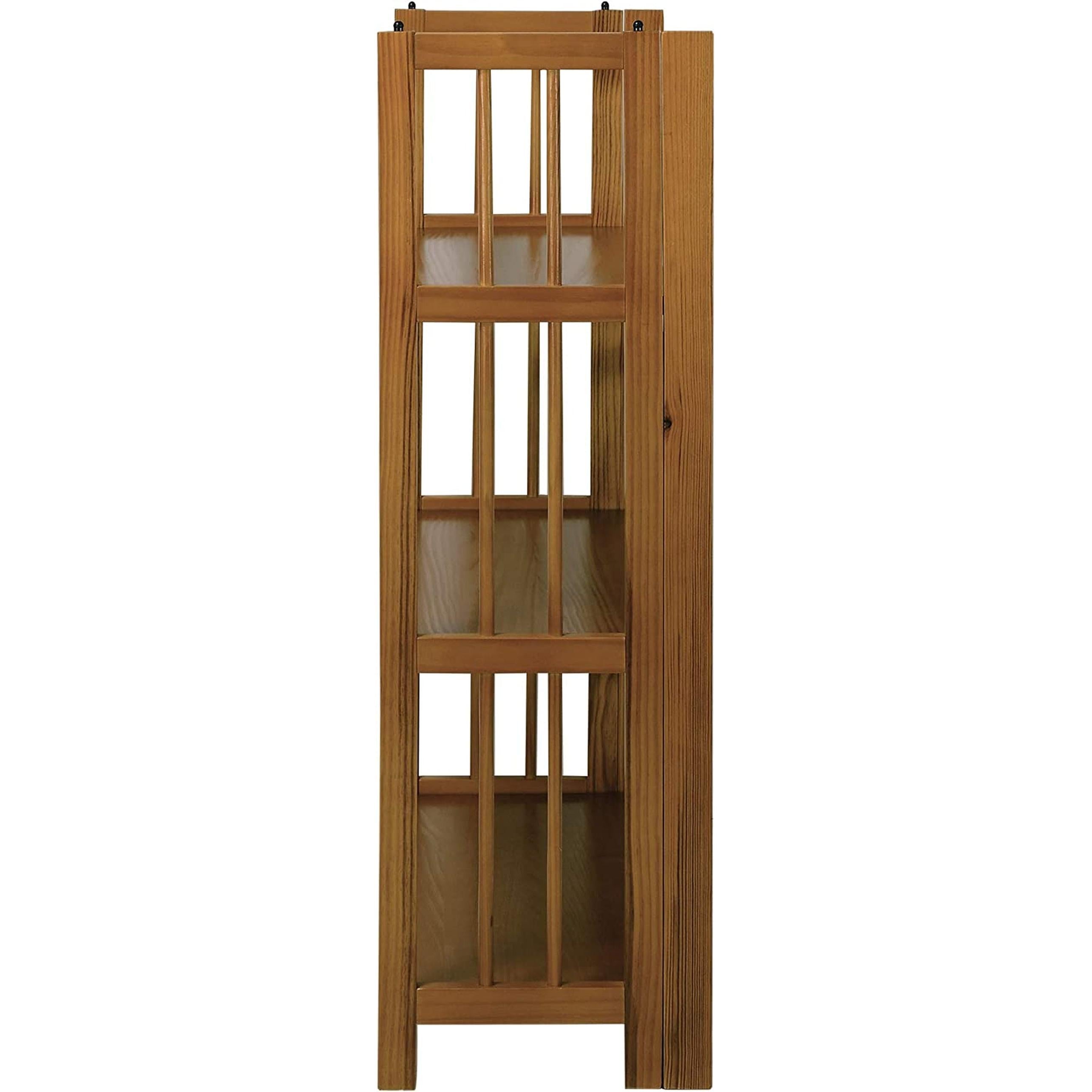 Chestnut Three Shelf Stackable Bookcase Solid Wood