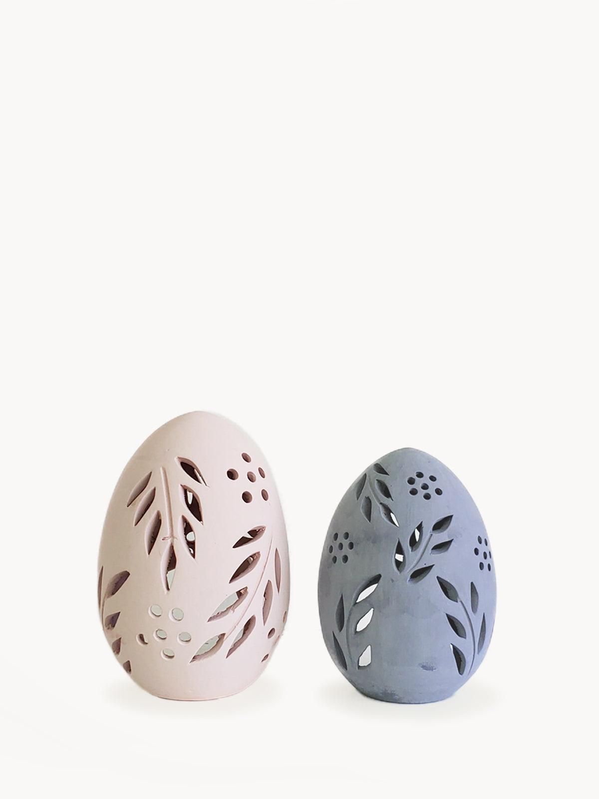 Terracotta Egg Lantern - Set of 2 - PRHOMZ