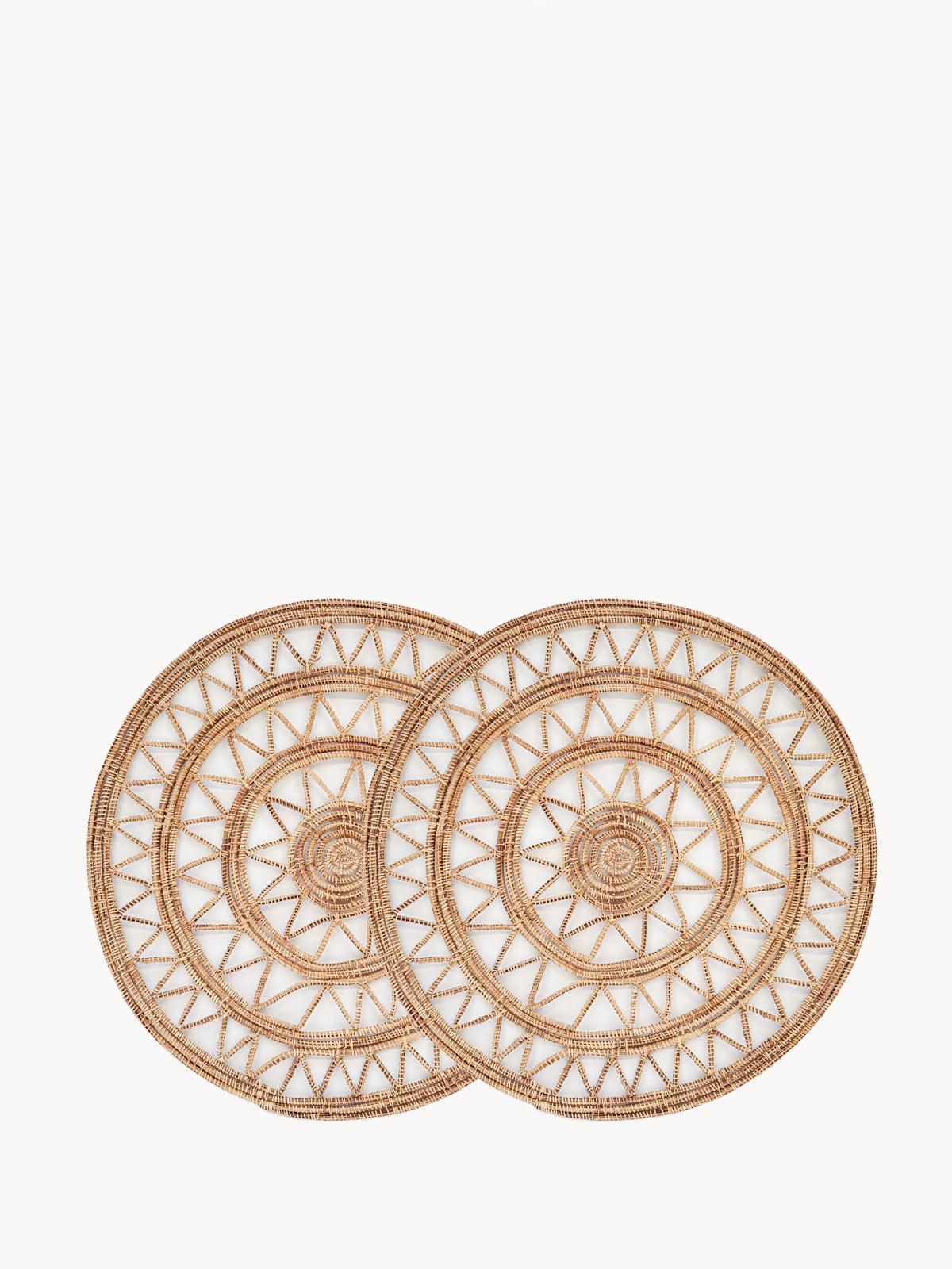 Roda Woven Palm Fiber Placemat - Natural (Set of 2) - PRHOMZ