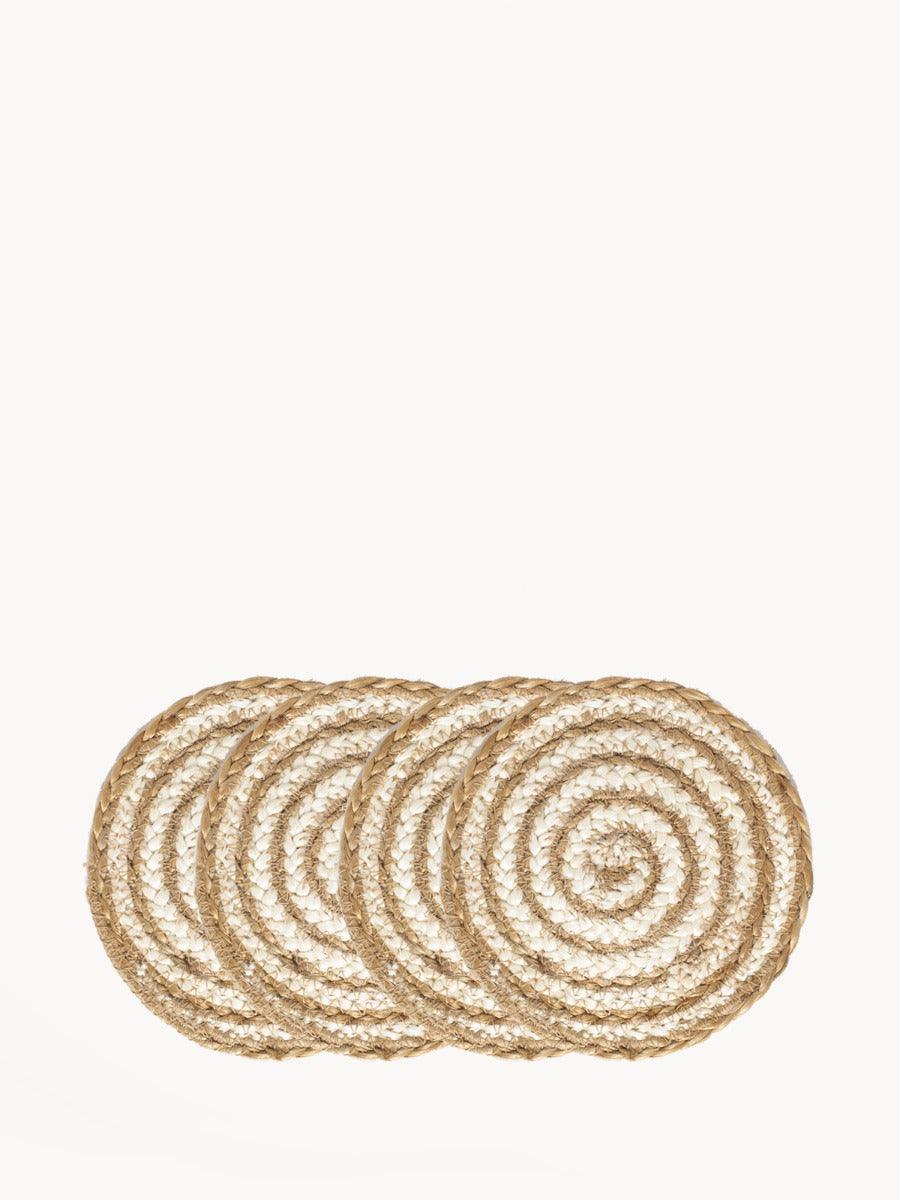 Kata Spiral Coaster Trivet - Natural (Set of 4) - PRHOMZ