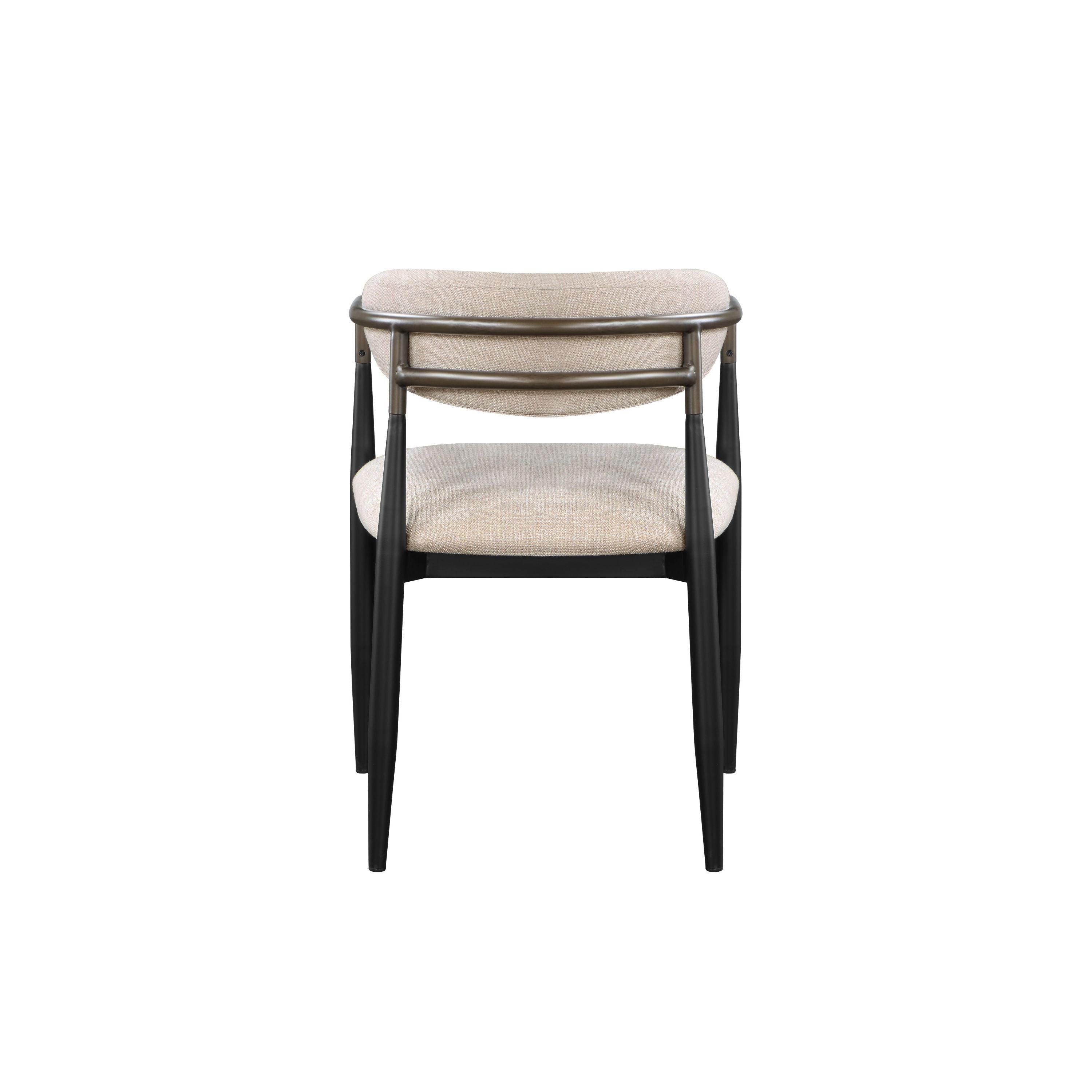 Set of 2 Beige and Black Armchair with Open Back - PRHOMZ