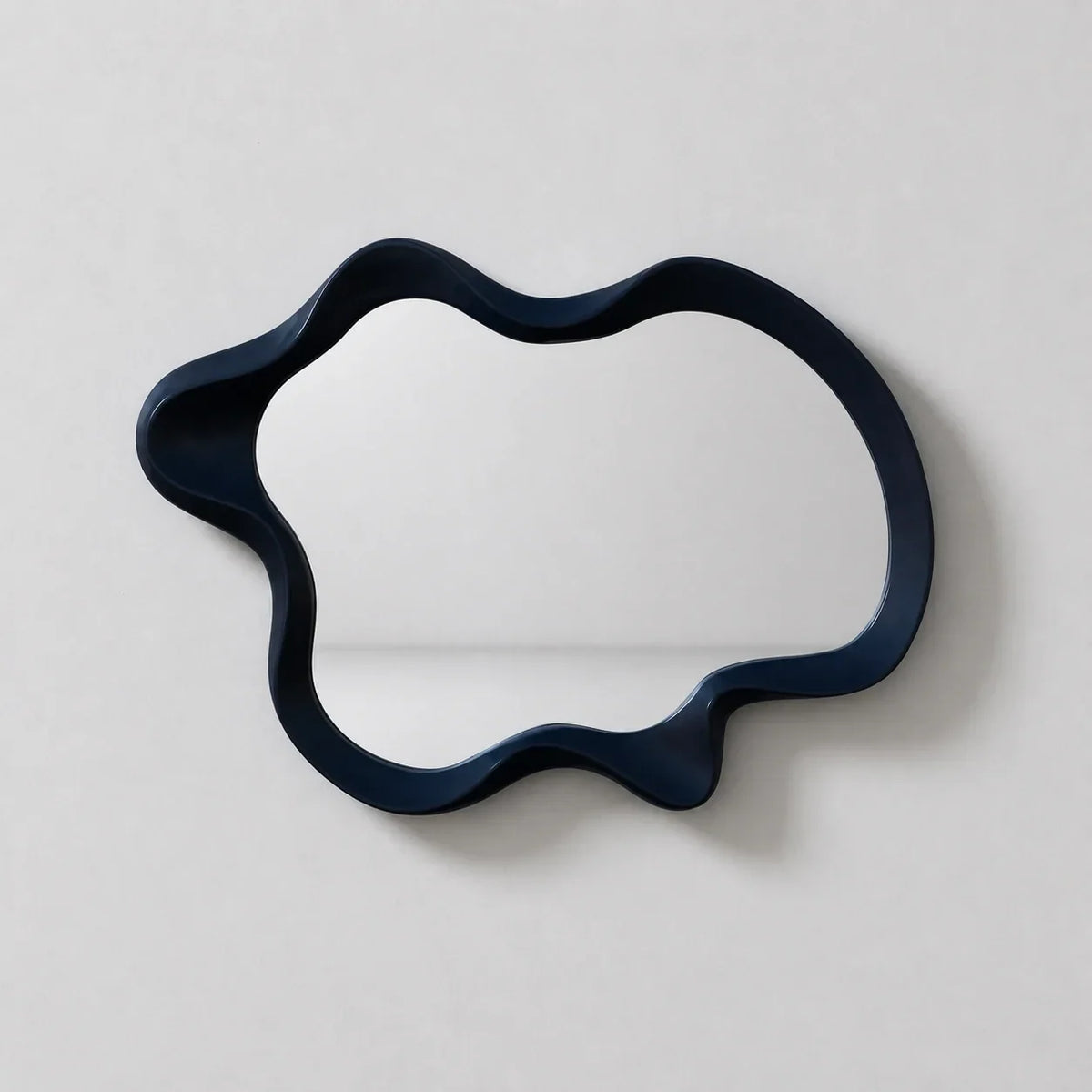 Wavy Wood Frame Wall Mirror with 3D Carved Border | Versatile Hanging for Any Room