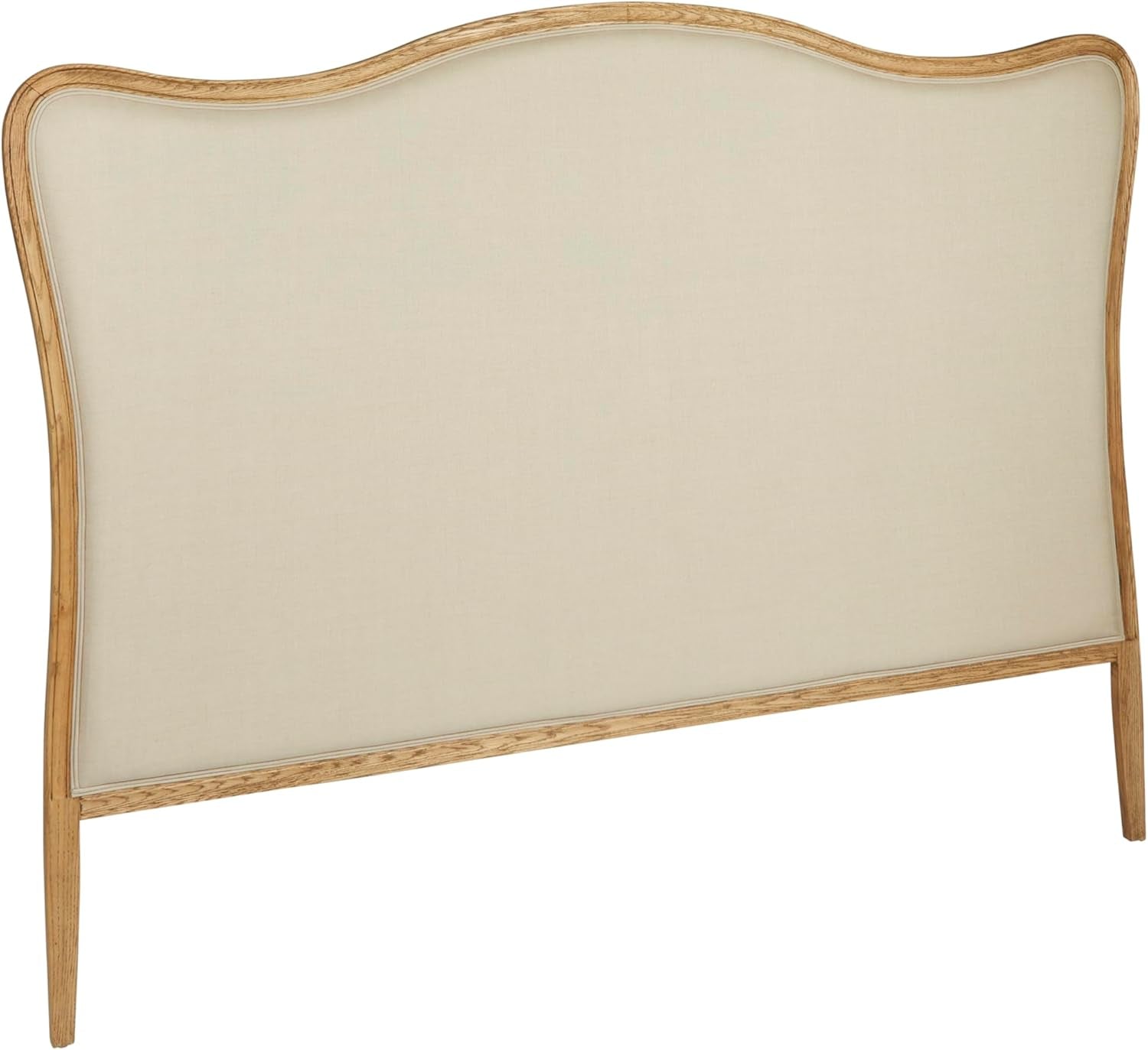 Elegant Oak And Linen King Size Headboard For Bedrooms-4