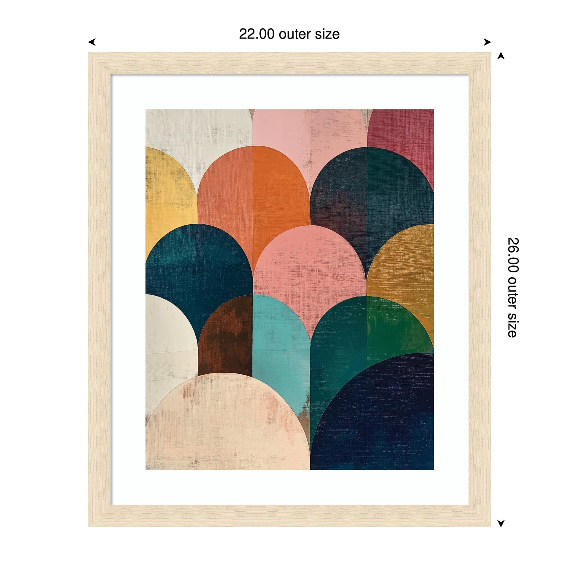 Framed Art Minimalist Geometric Abstract Jewel Tone by The Creative Bunch Studio