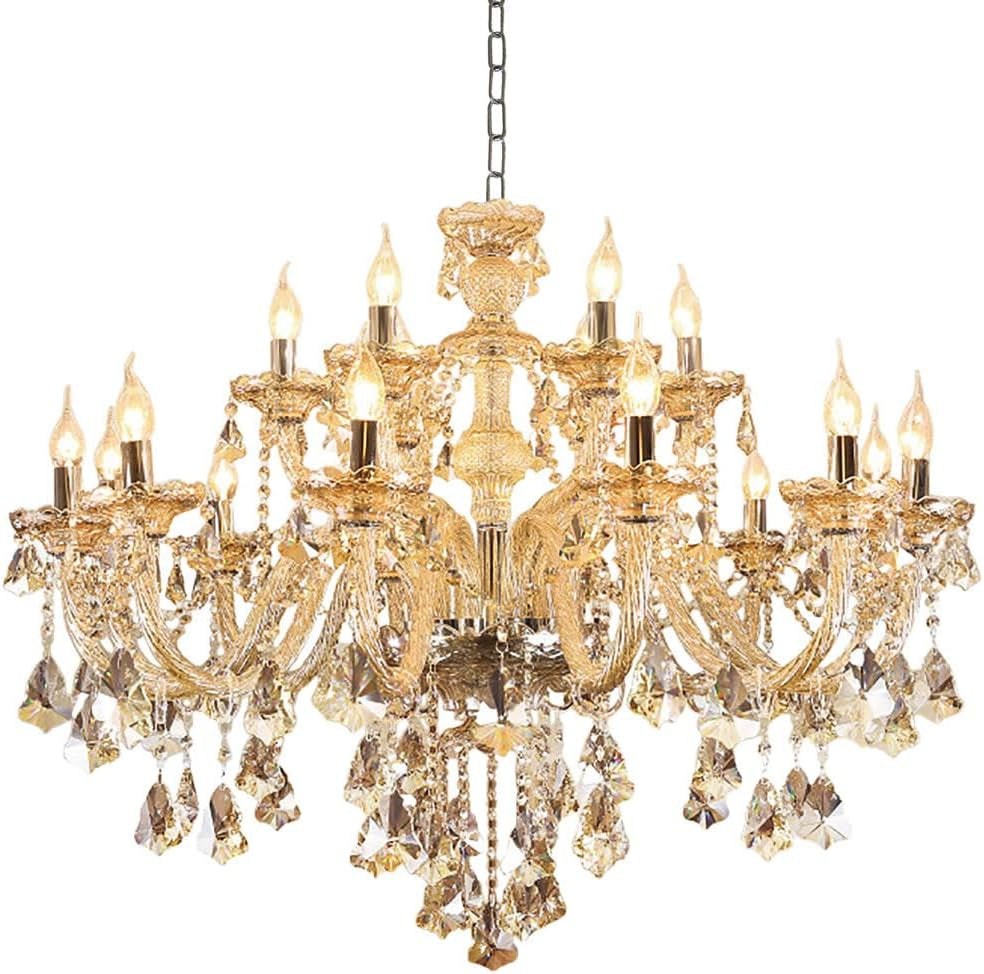 Cognac Crystal Chandelier 18 Lights Large Diameter-0