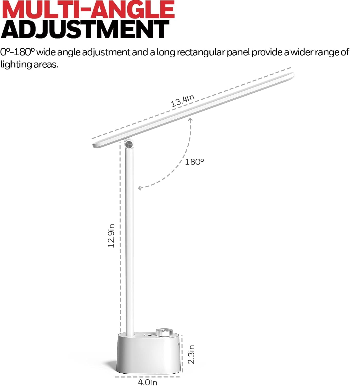LED Desk Lamp With USB Ports And Dimmable Eye Caring