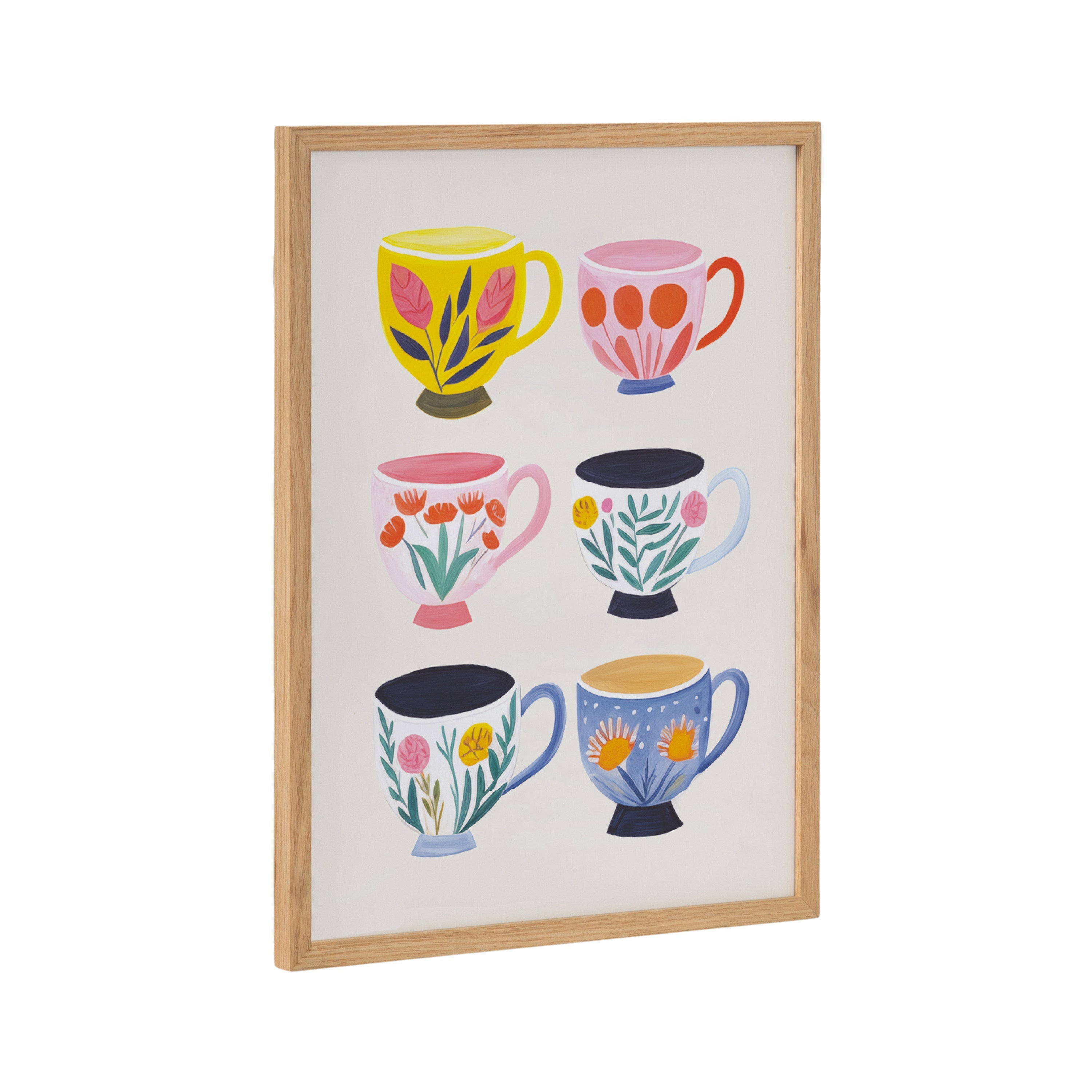 Gallery Botanical Coffee Shop Tea Cups Print by The Creative Bunch Studio
