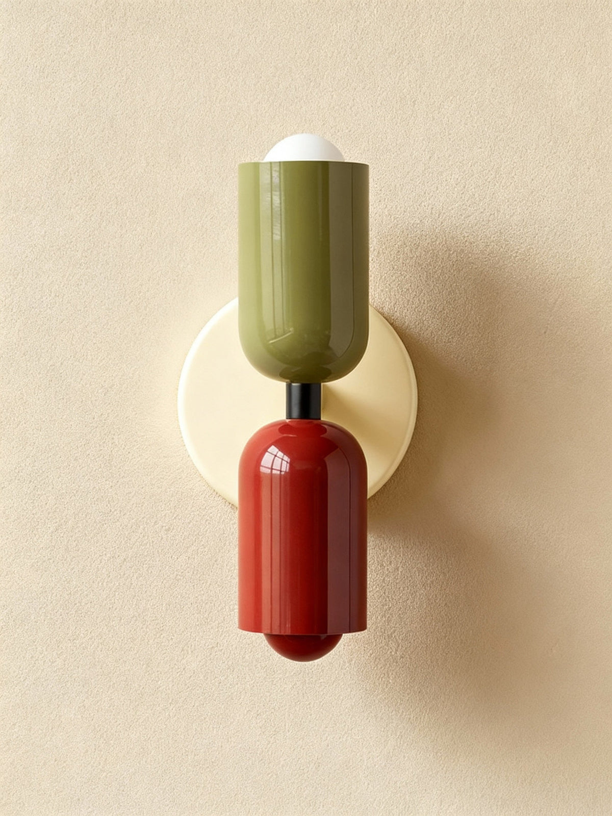 Colorful Modern Wall Sconce with Hand-Blown Glass Shade