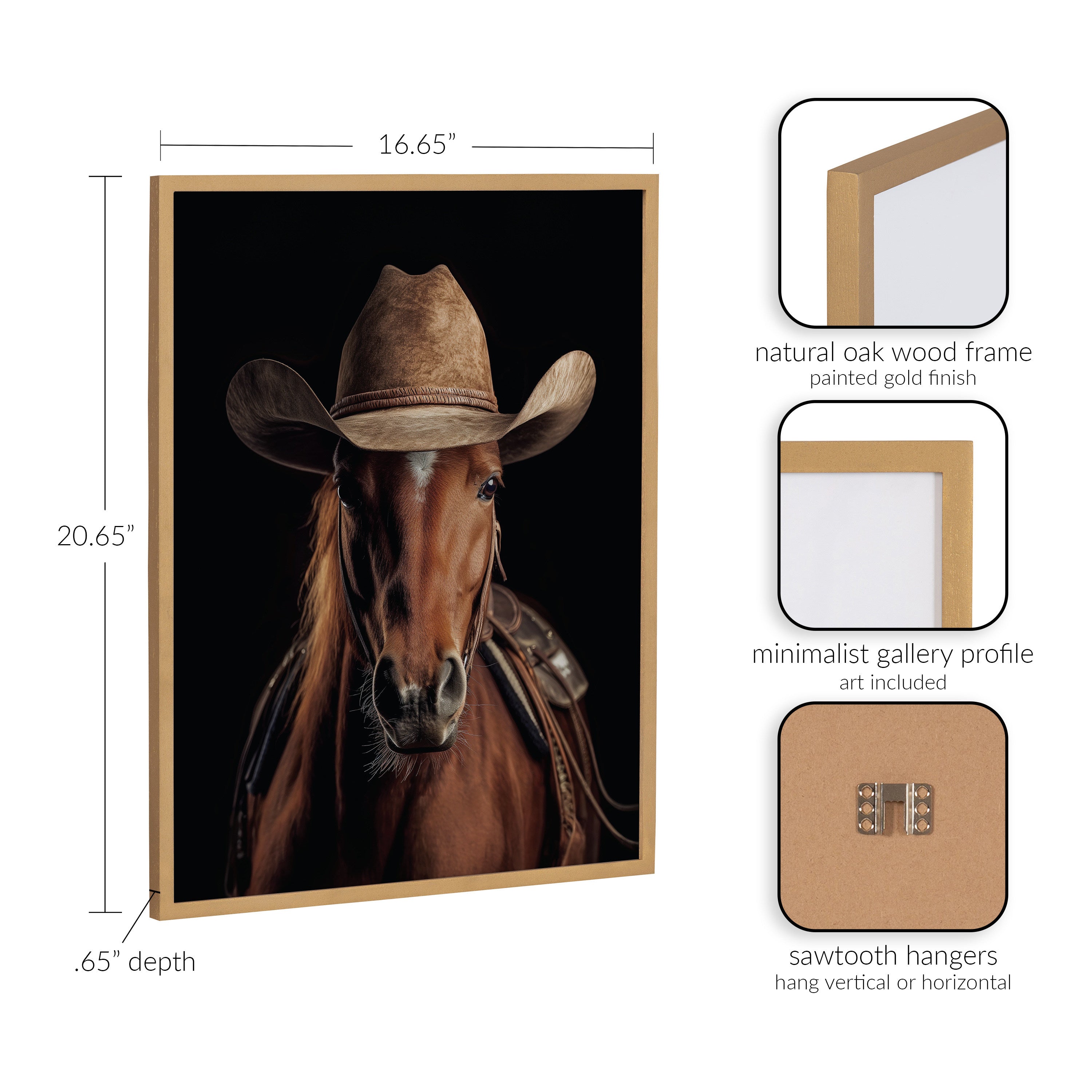 Gallery Horse Wearing a Western Cowboy Hat Print by The Creative Bunch Studio