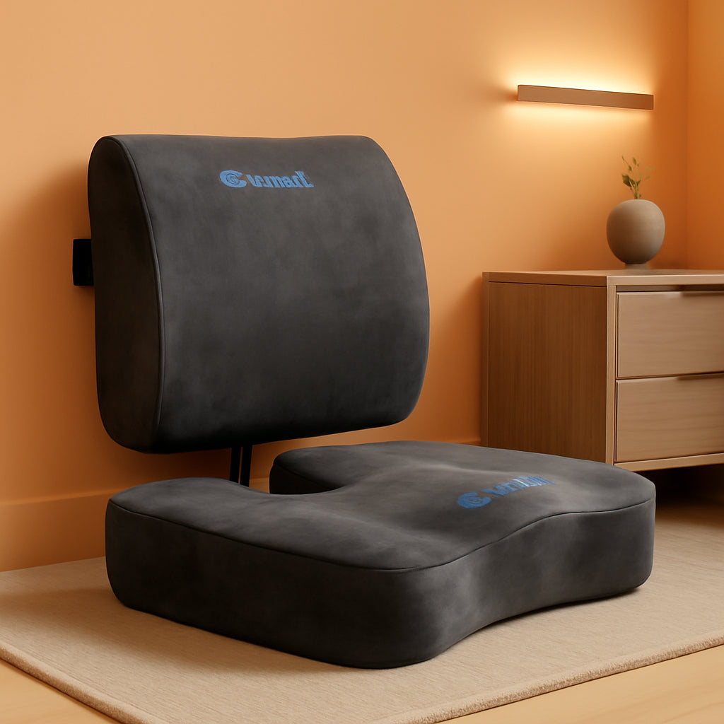 Ergonomic Memory Foam Seat Cushion Grey For Office Chair