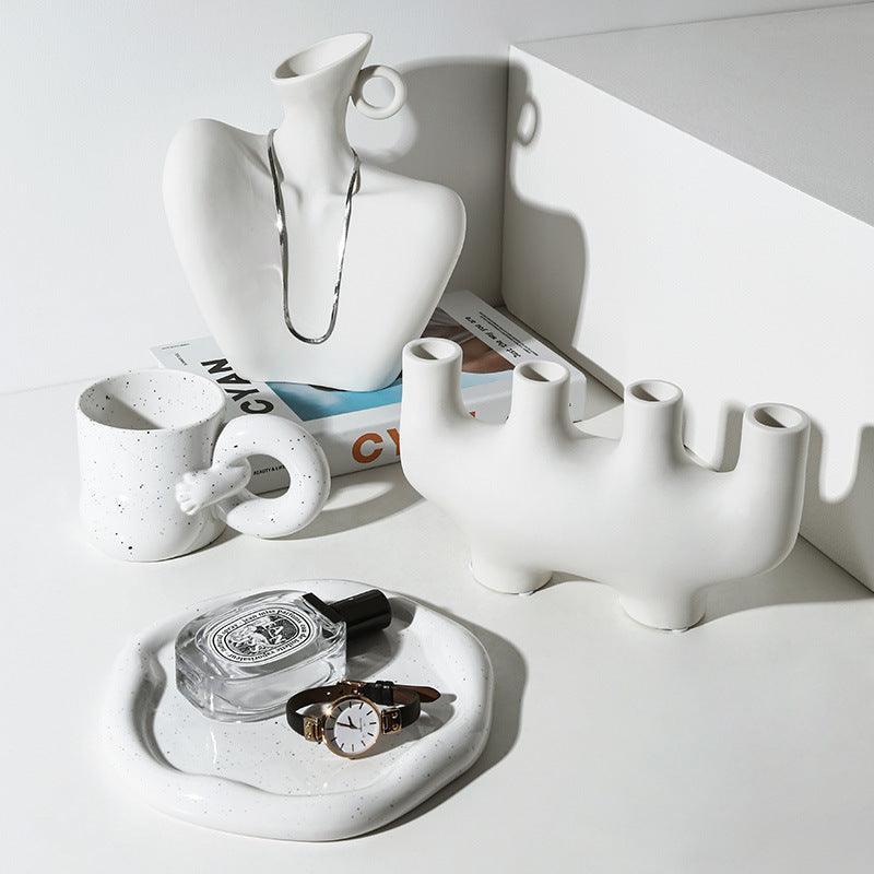 Ceramic Simple White Vase Nordic Home Decoration - PRHOMZ