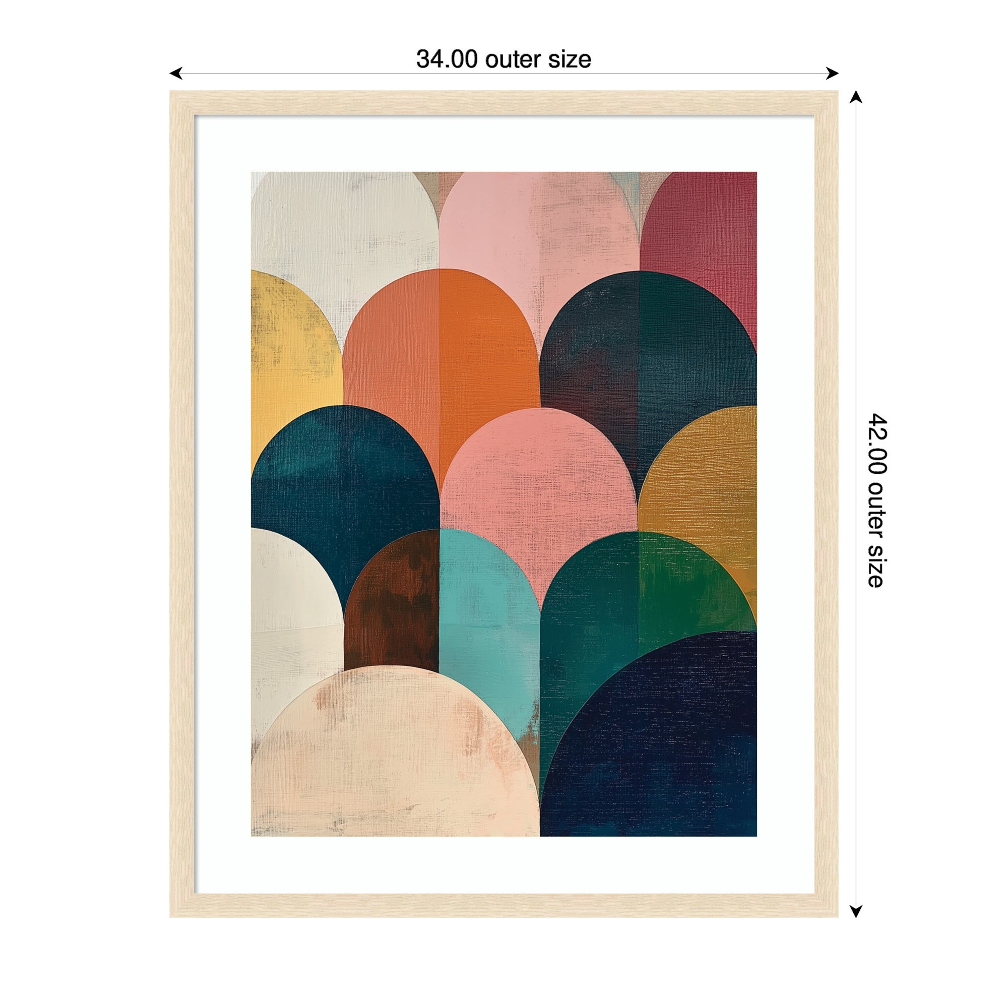 Framed Art Minimalist Geometric Abstract Jewel Tone by The Creative Bunch Studio