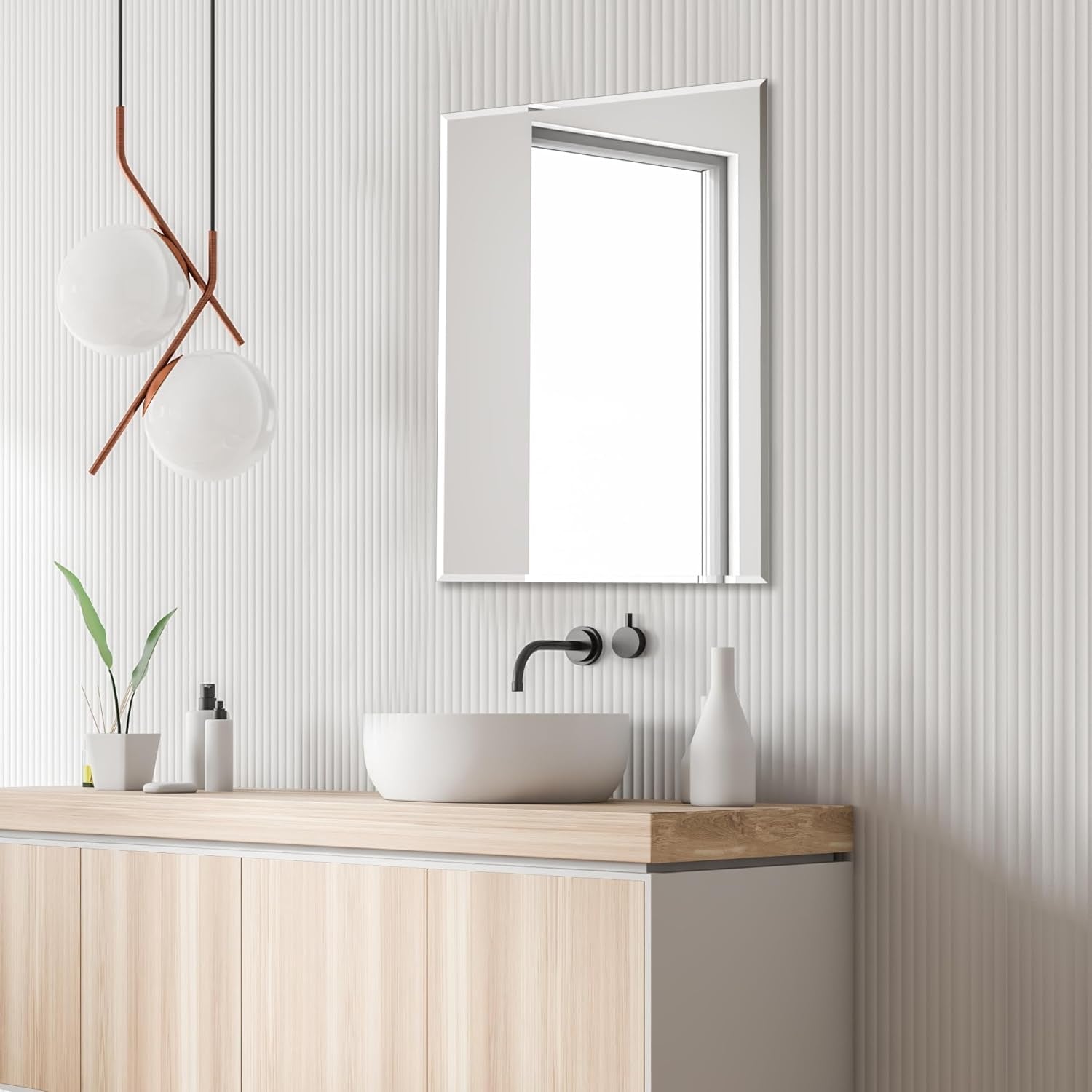 Wall Mirror Frameless 24x32 Bathroom Vanity Decor Accent