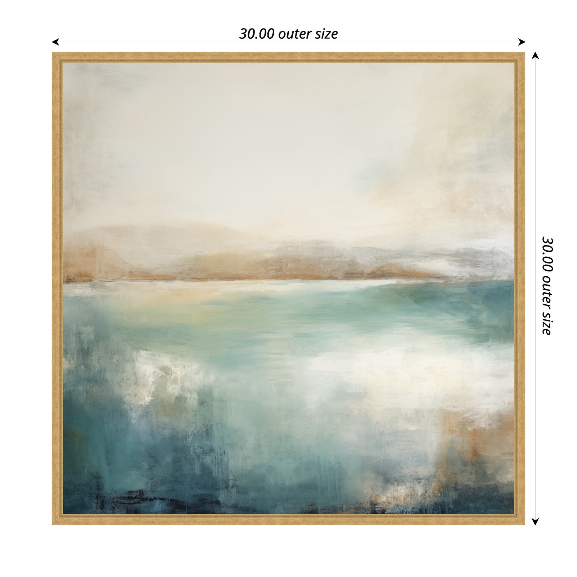 Sylvie Abstract Calming Lake Landscape Framed Canvas by The Creative Bunch Studio