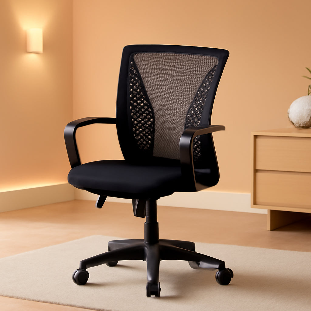 Ergonomic Mesh Office Chair With Adjustable Lumbar Black