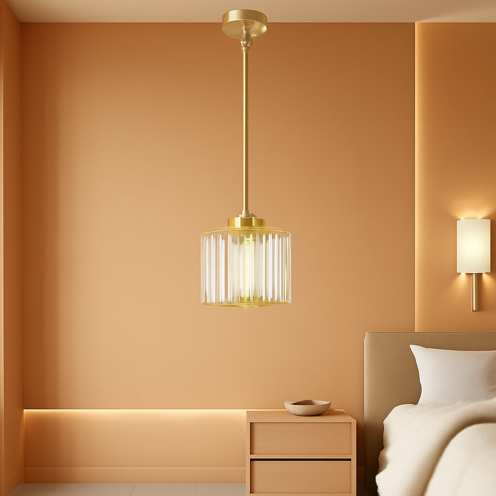 Gold Crystal Clear Pendant Lights For Kitchen Islands-0