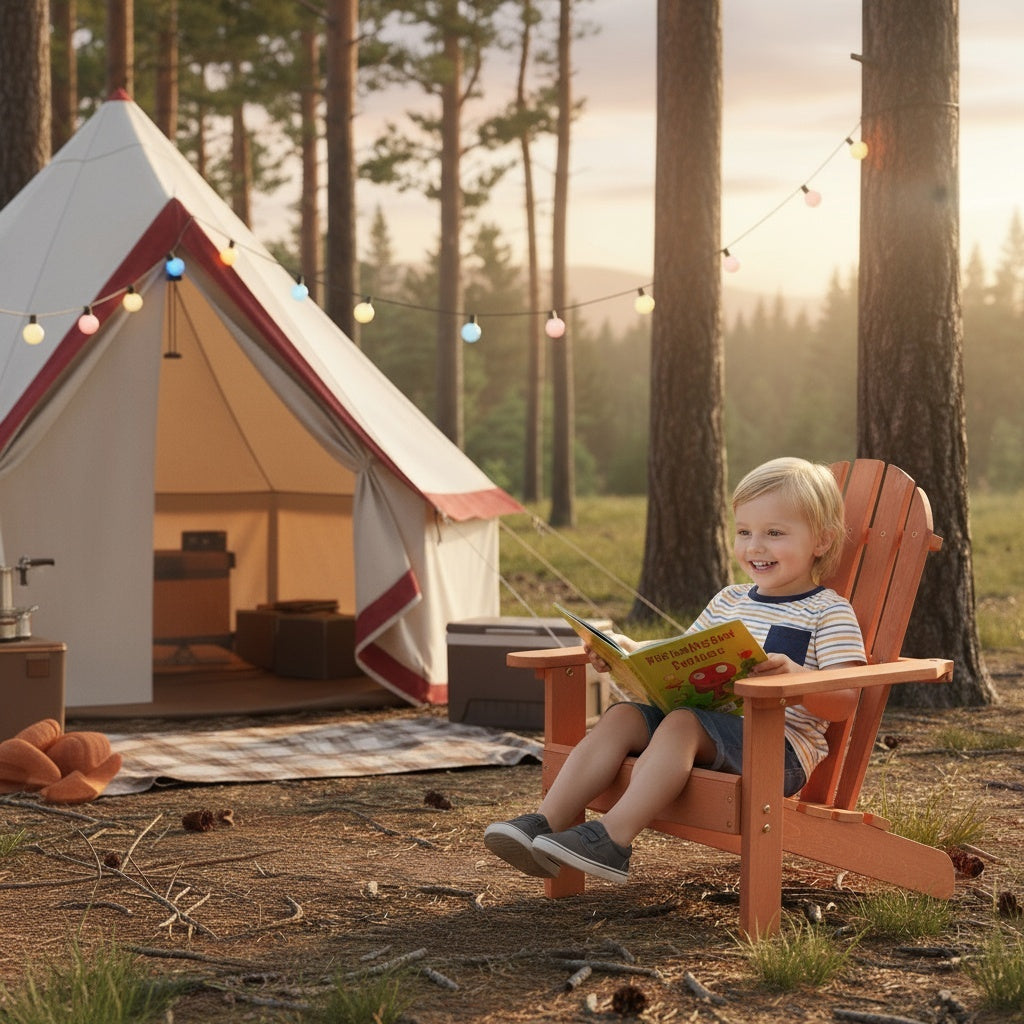 Wooden Kid's Adirondack Chair for Indoor and Outdoor Use