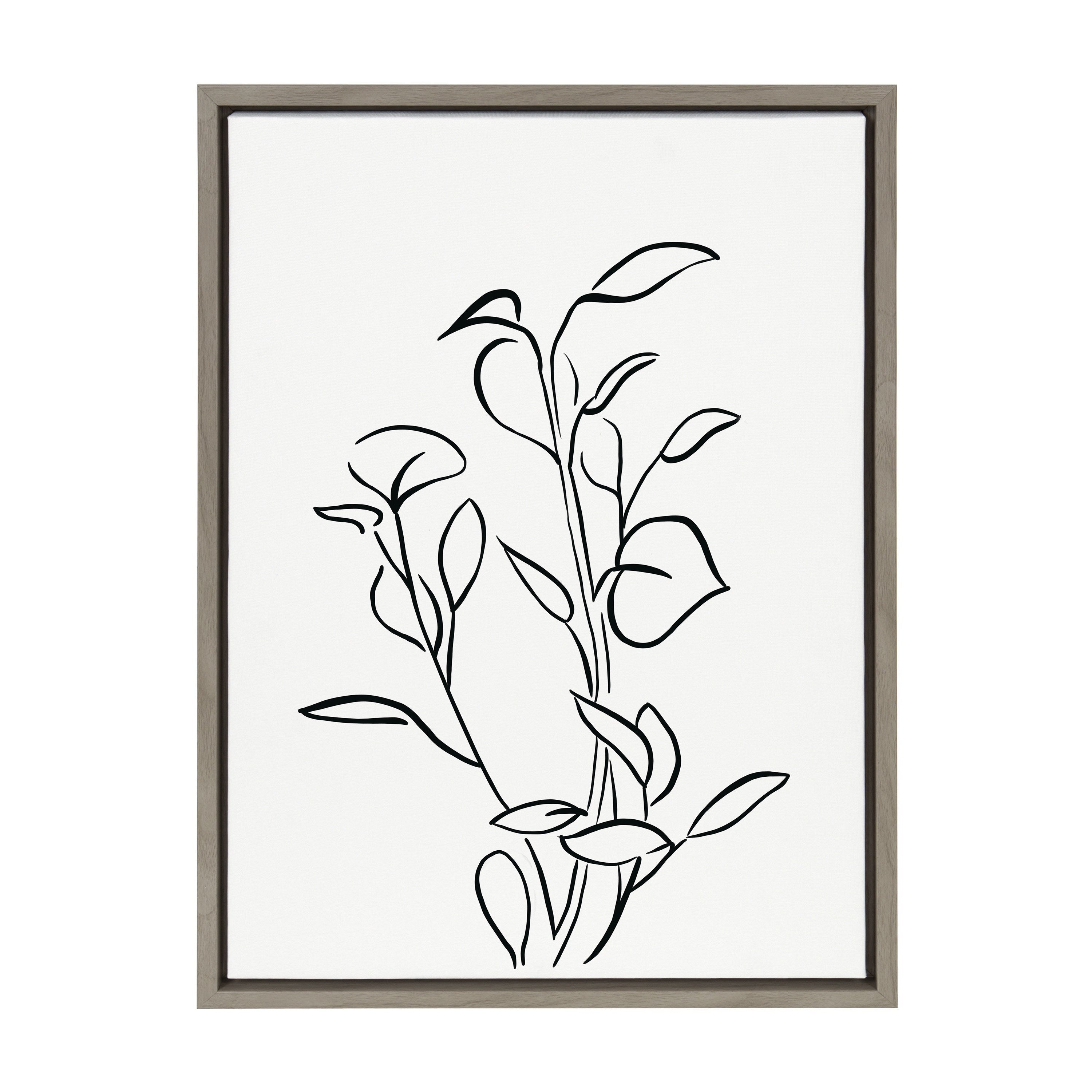 Sylvie Botanical Sketch Print No 2 Framed Canvas by The Creative Bunch Studio