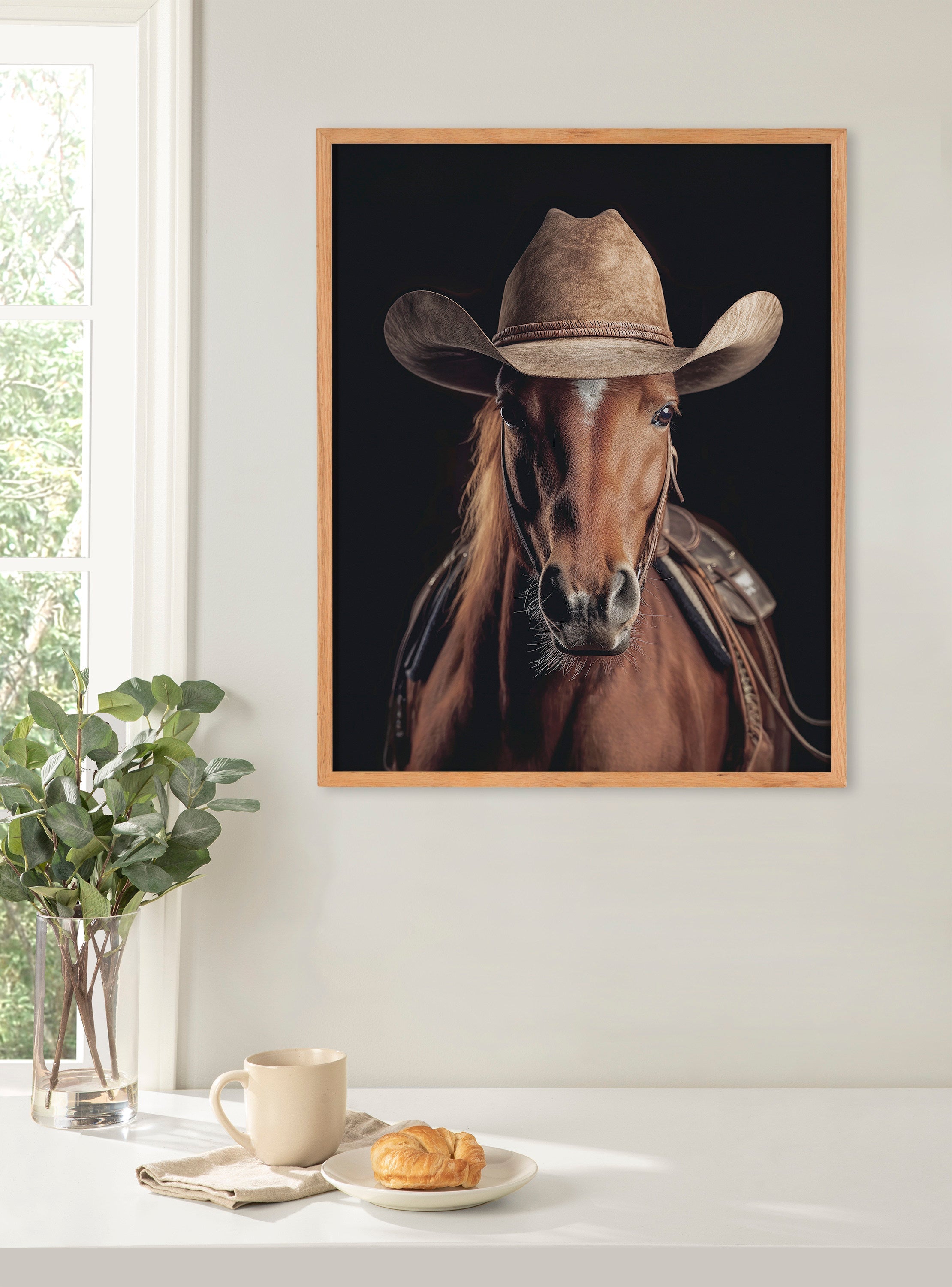 Gallery Horse Wearing a Western Cowboy Hat Print by The Creative Bunch Studio