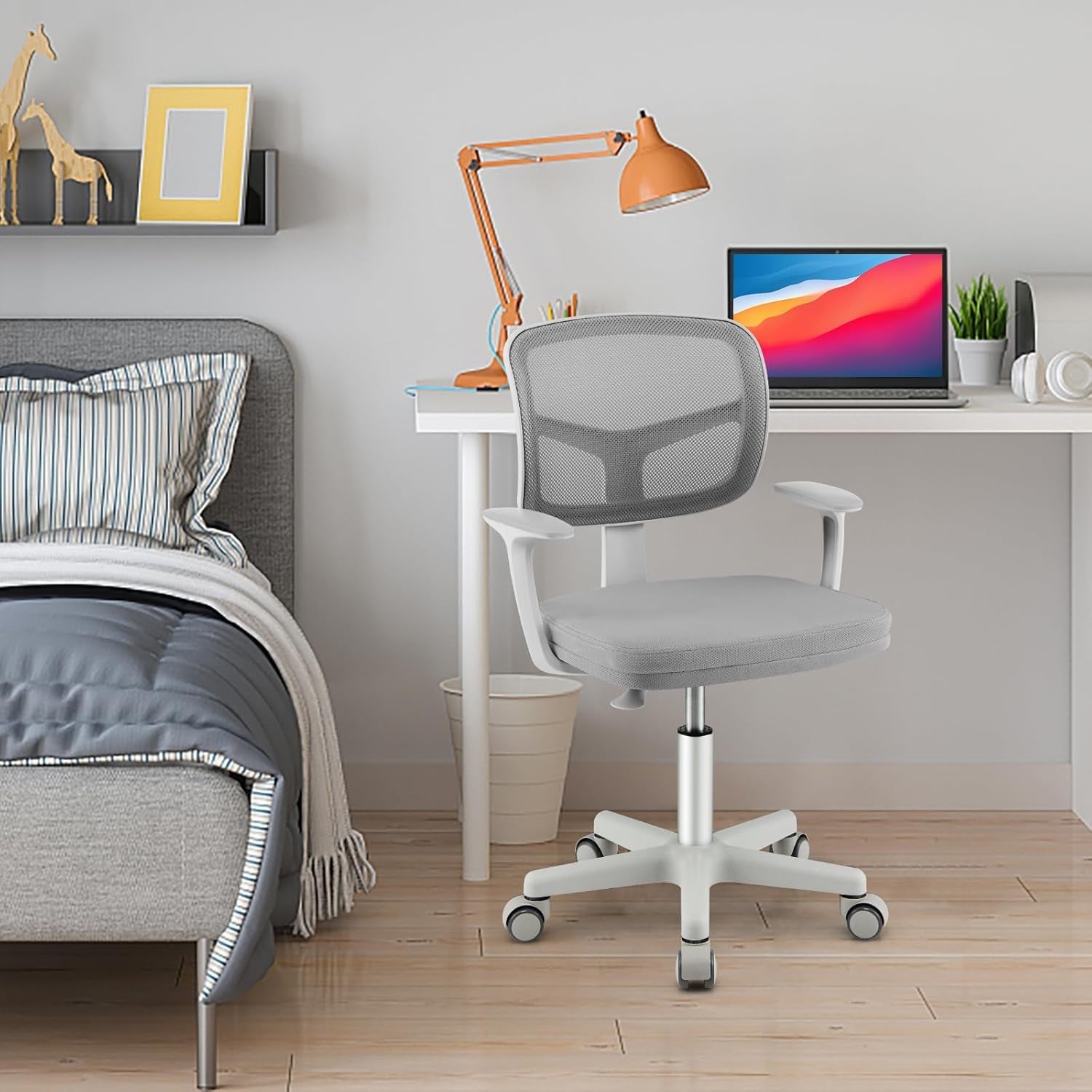 Kids Desk Chair Ergonomic Swivel With Lumbar Support And Breathable Mesh