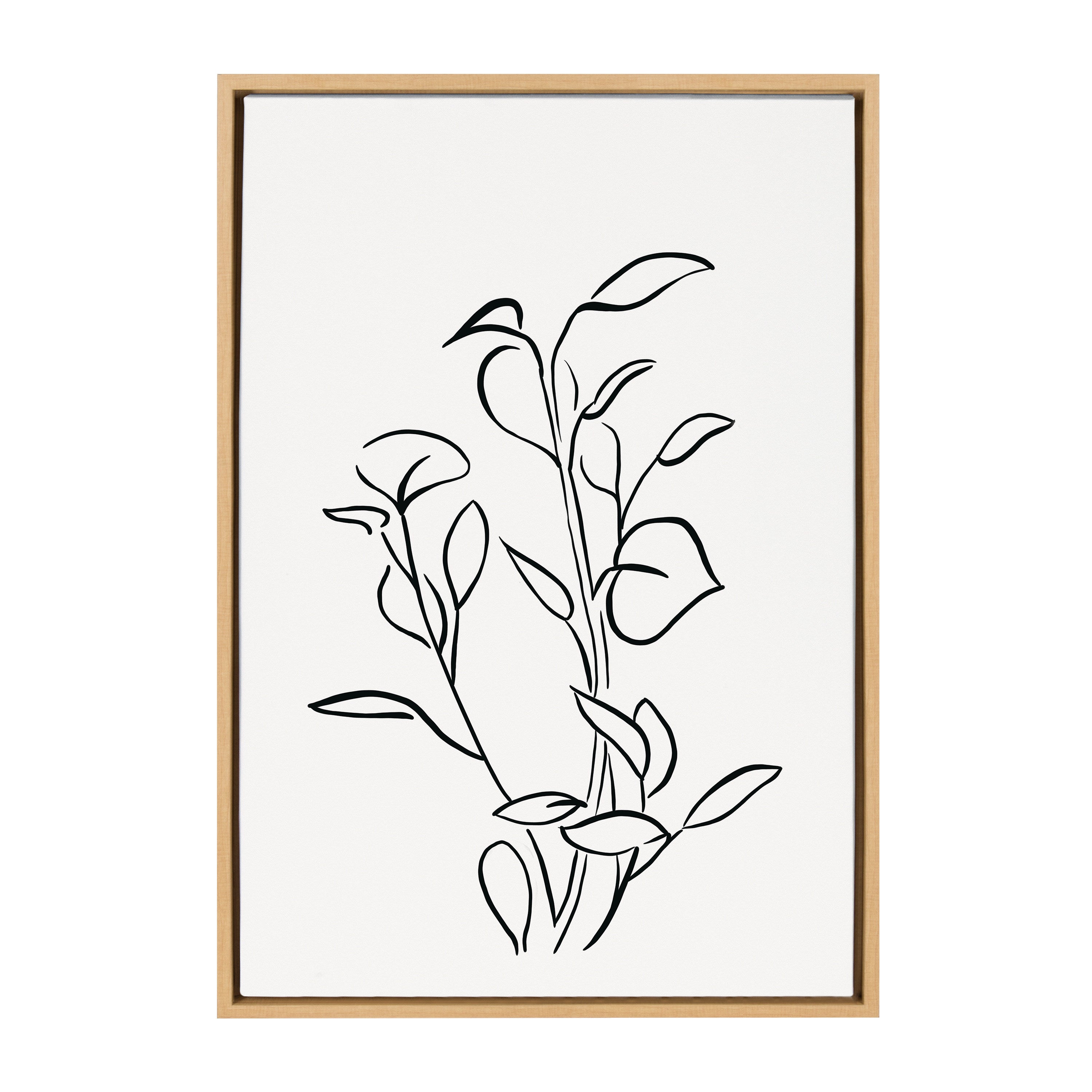 Sylvie Botanical Sketch Print No 2 Framed Canvas by The Creative Bunch Studio