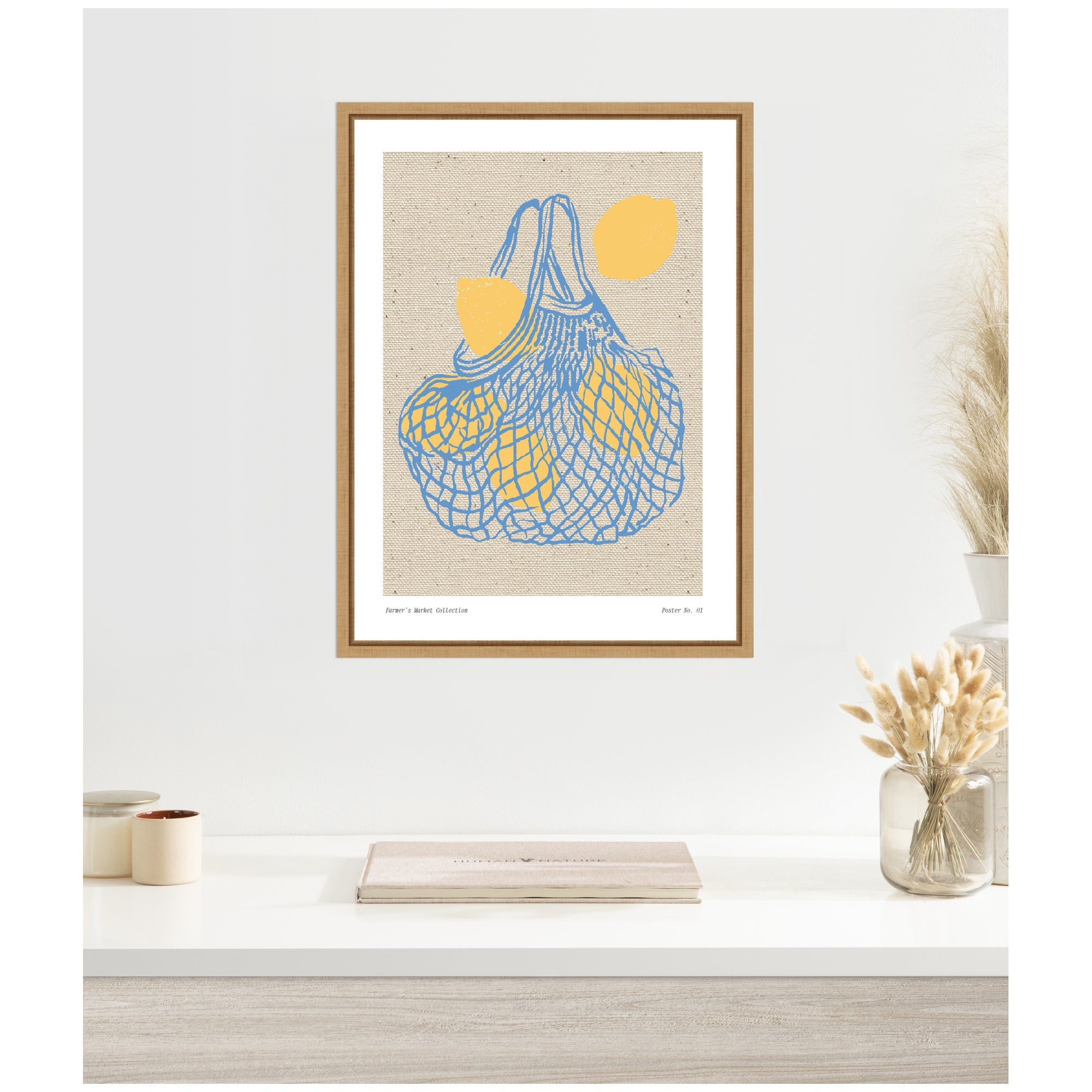 Fruit Farmers Market Print No 1 Lemons by The Creative Bunch Studio Framed Canvas Wall Art Print