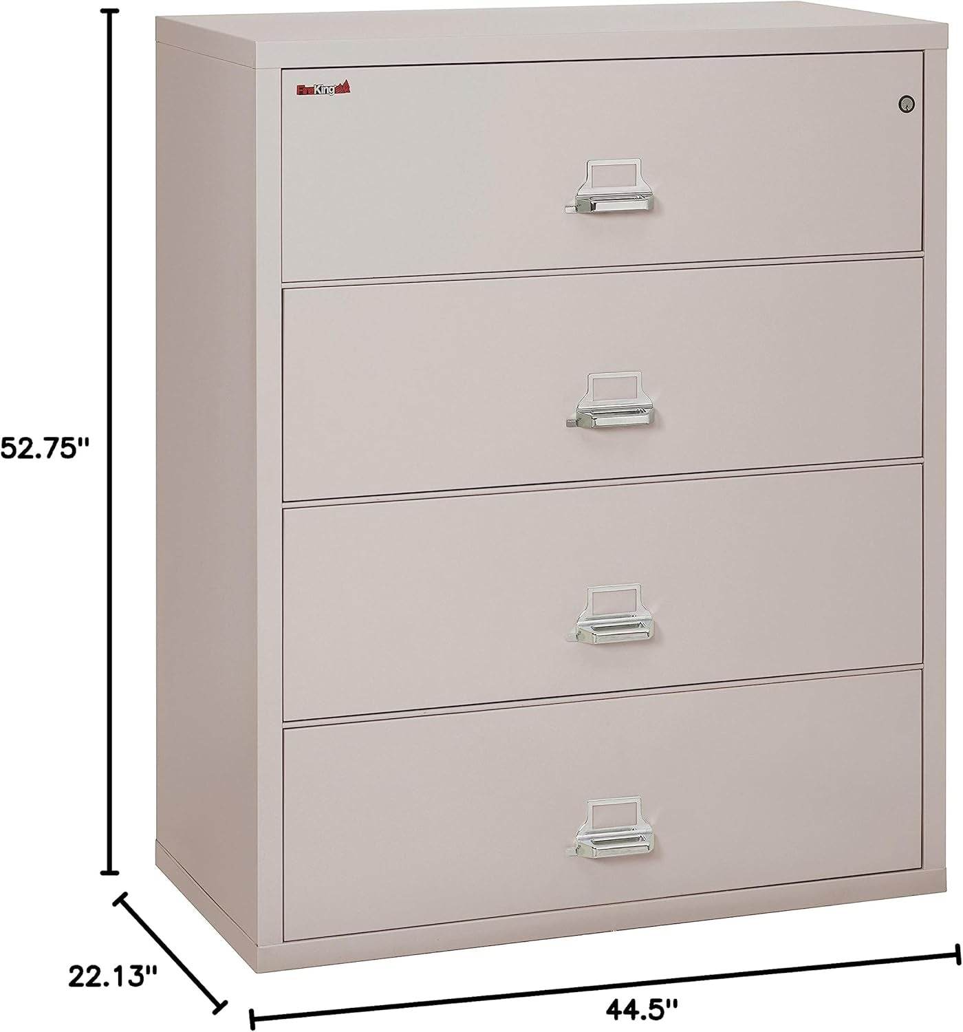 Lateral 4 Drawer Fire Safe File Cabinet With Lock 1 Hour Fire Rated Platinum