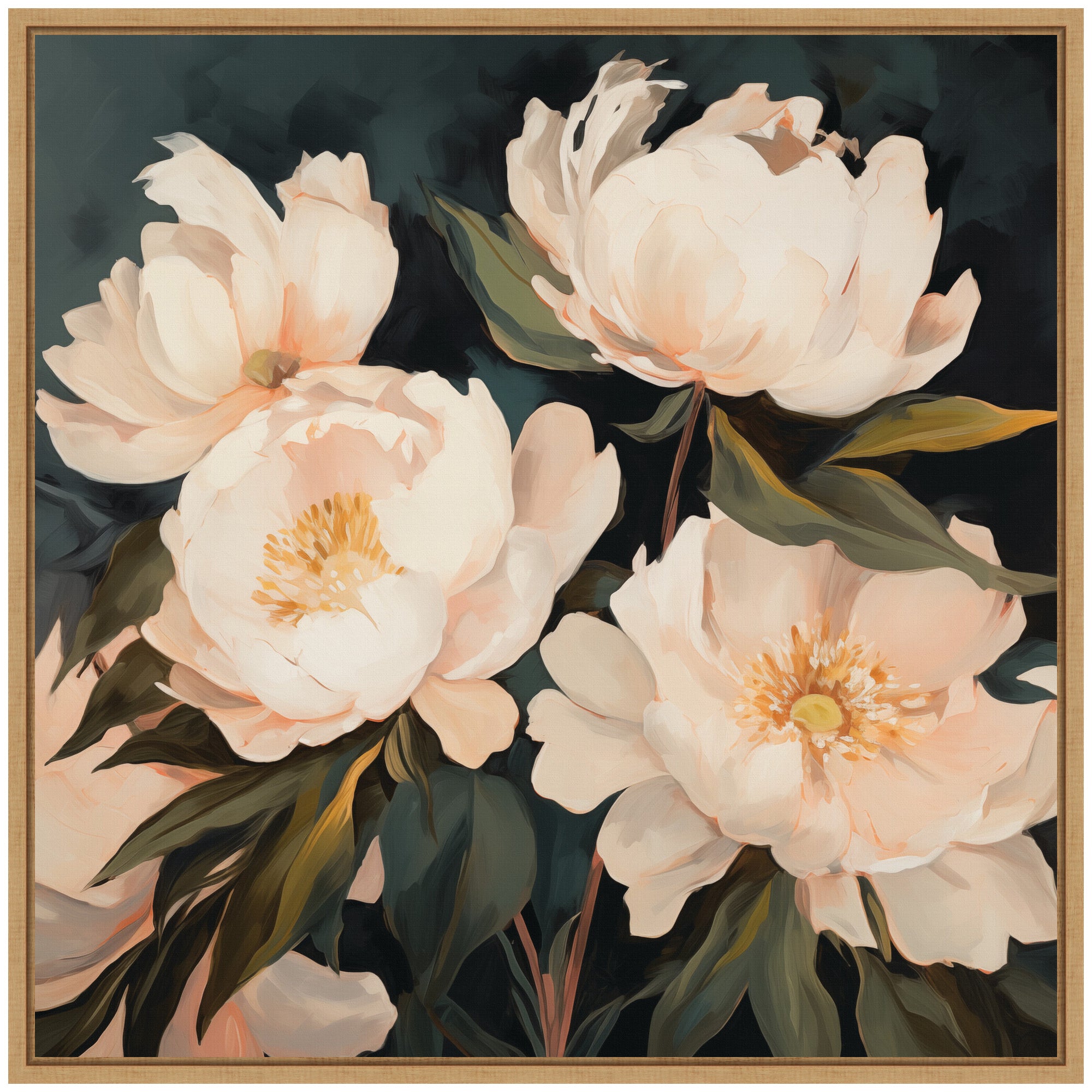 Sylvie Beautiful Painterly Floral Bouquets 2 Framed Canvas by The Creative Bunch Studio