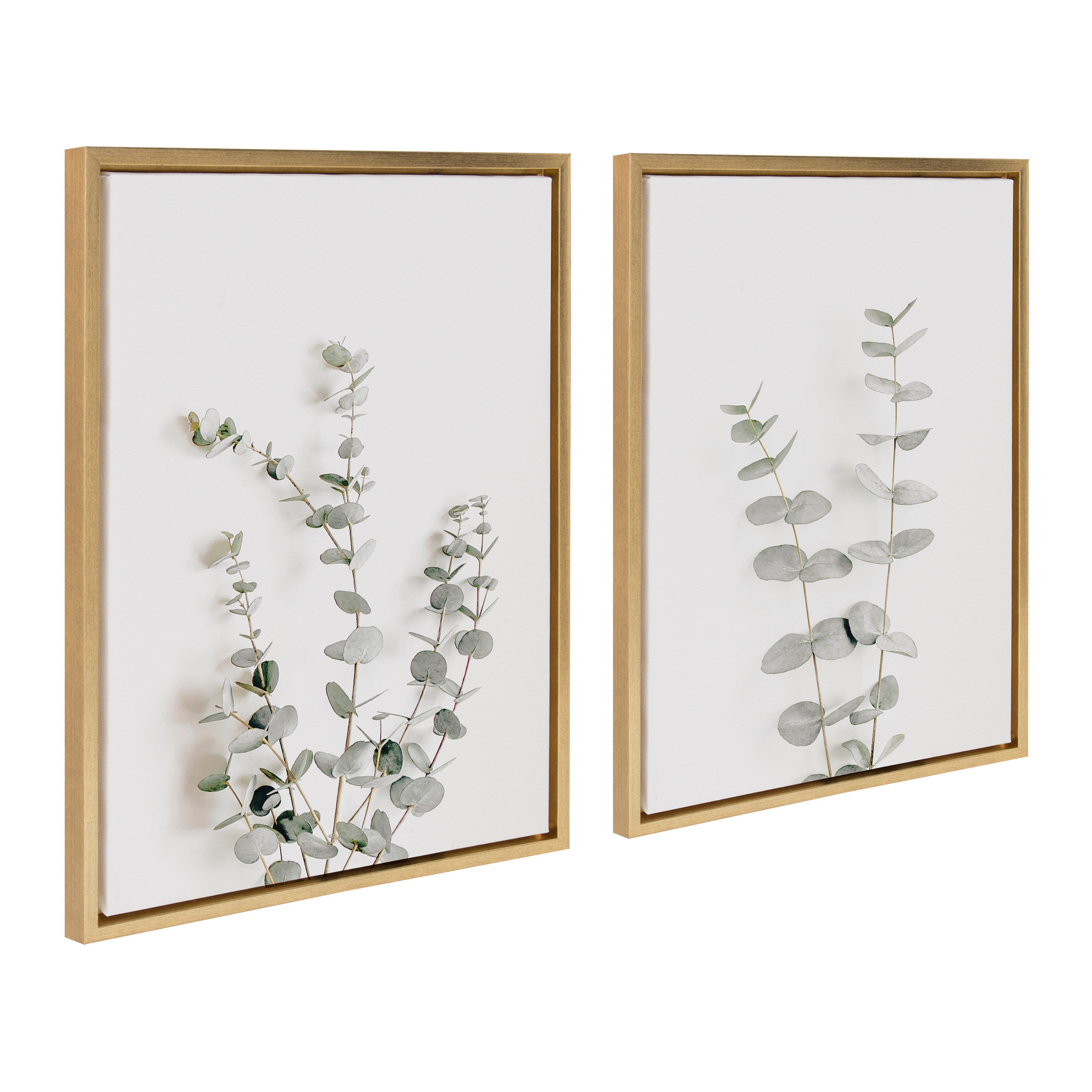 Sylvie Neutral Botanical Print No 3 and 4 Framed Canvas by The Creative Bunch Studio