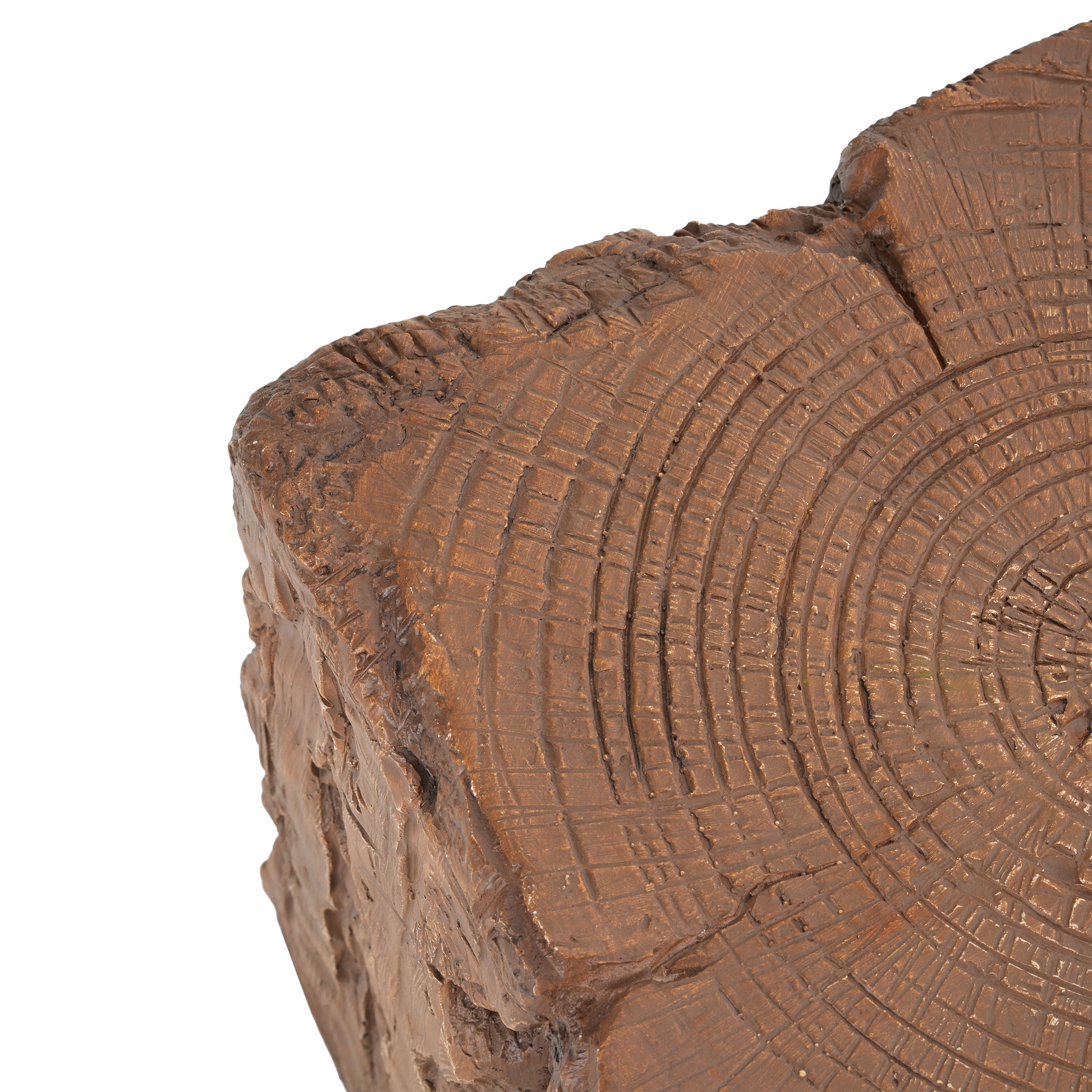 Amira Outdoor and Indoor Stump Shape MGO Side Table Brown Finish