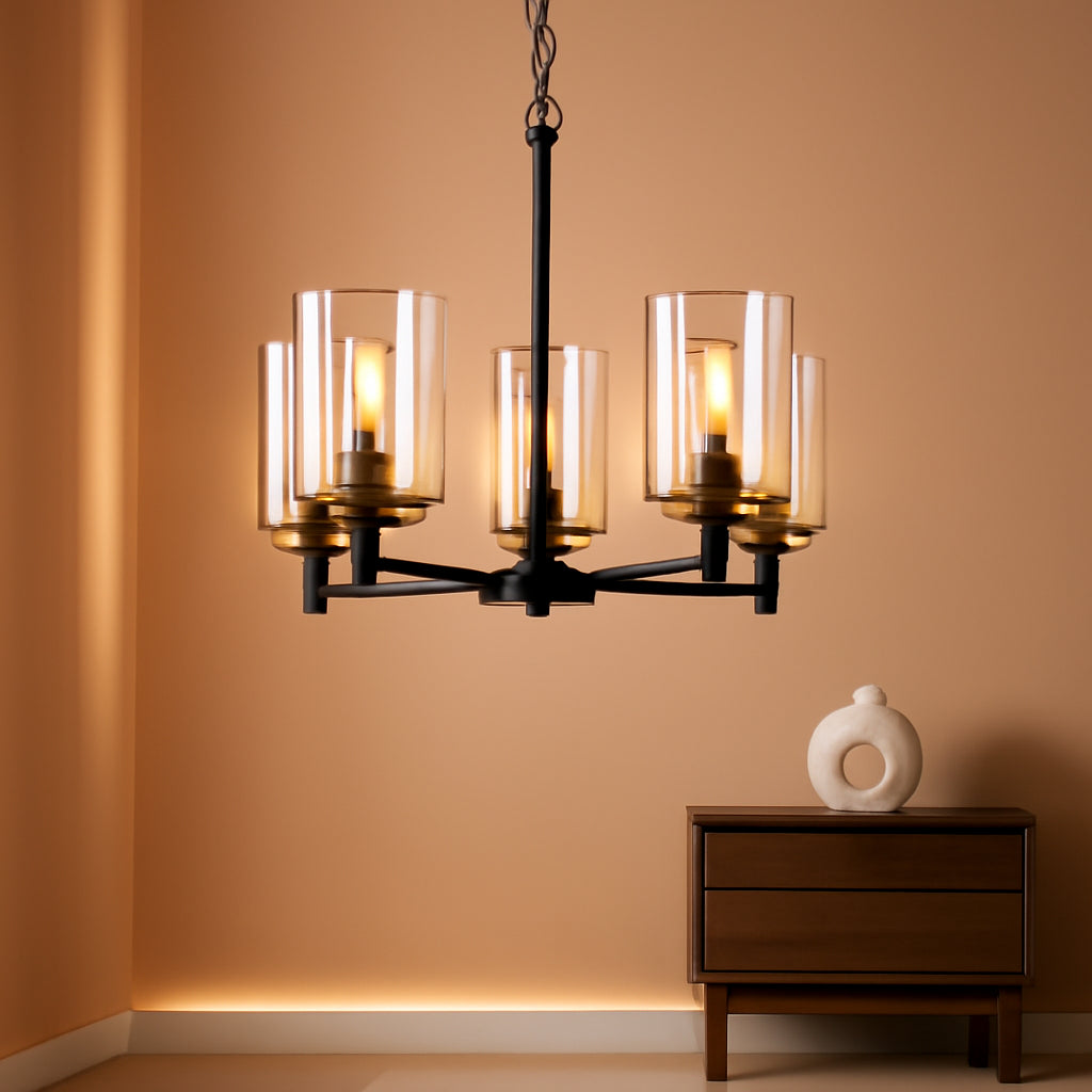 Nineteen Point Eight Inch Black Adjustable Chandelier-0