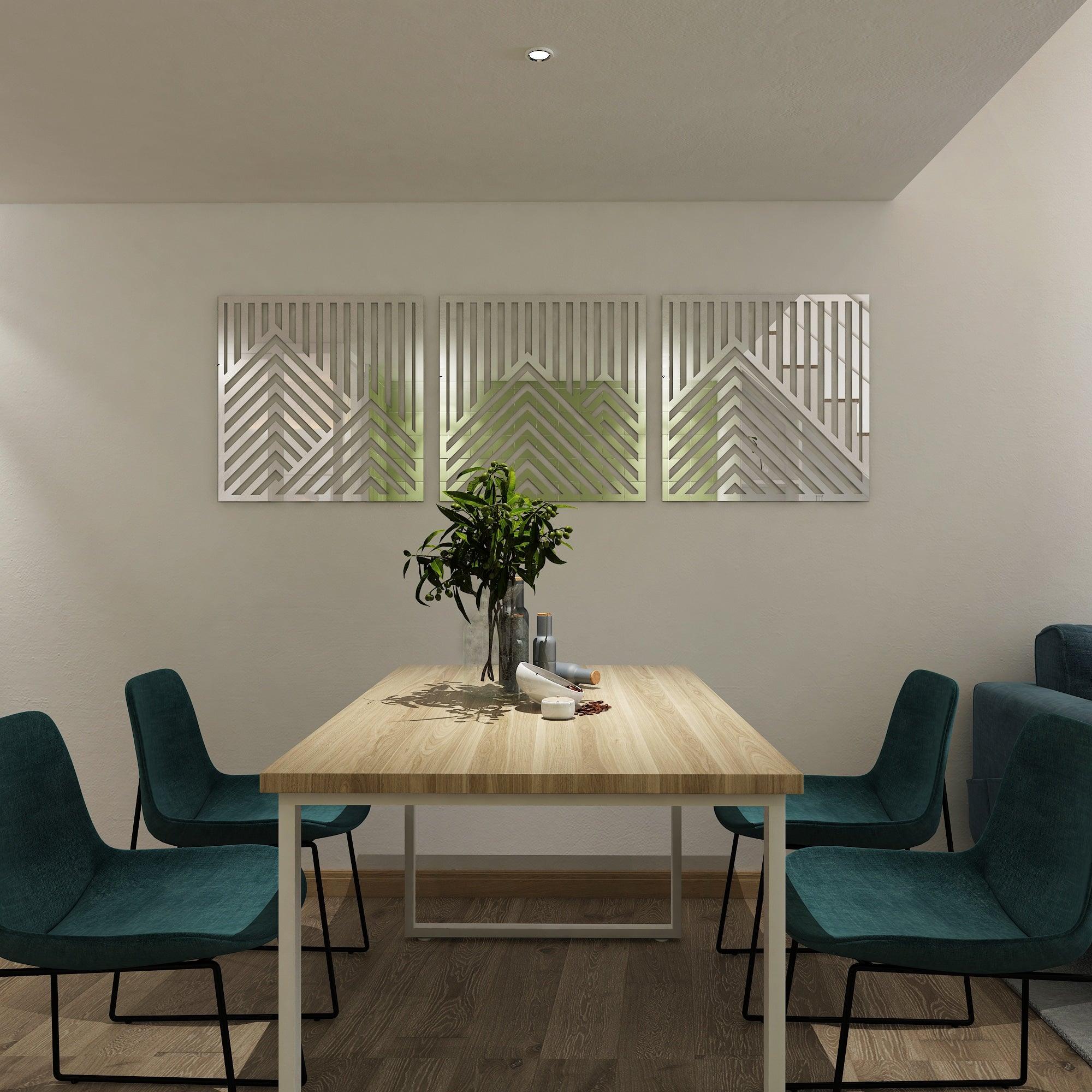 Triptych Mountains Mirror 3D Wall Art - PRHOMZ