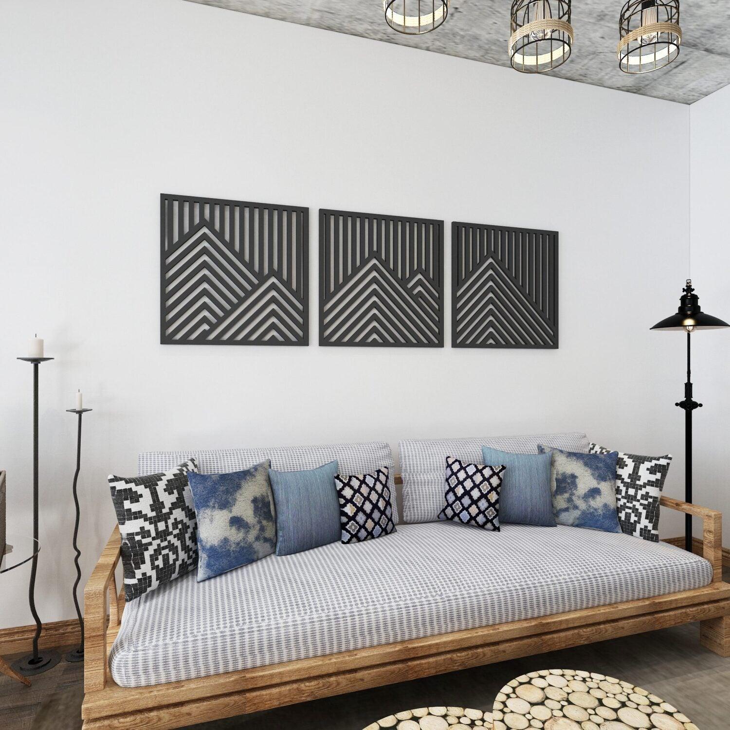 Triptych Mountains 3D Wall Art - PRHOMZ