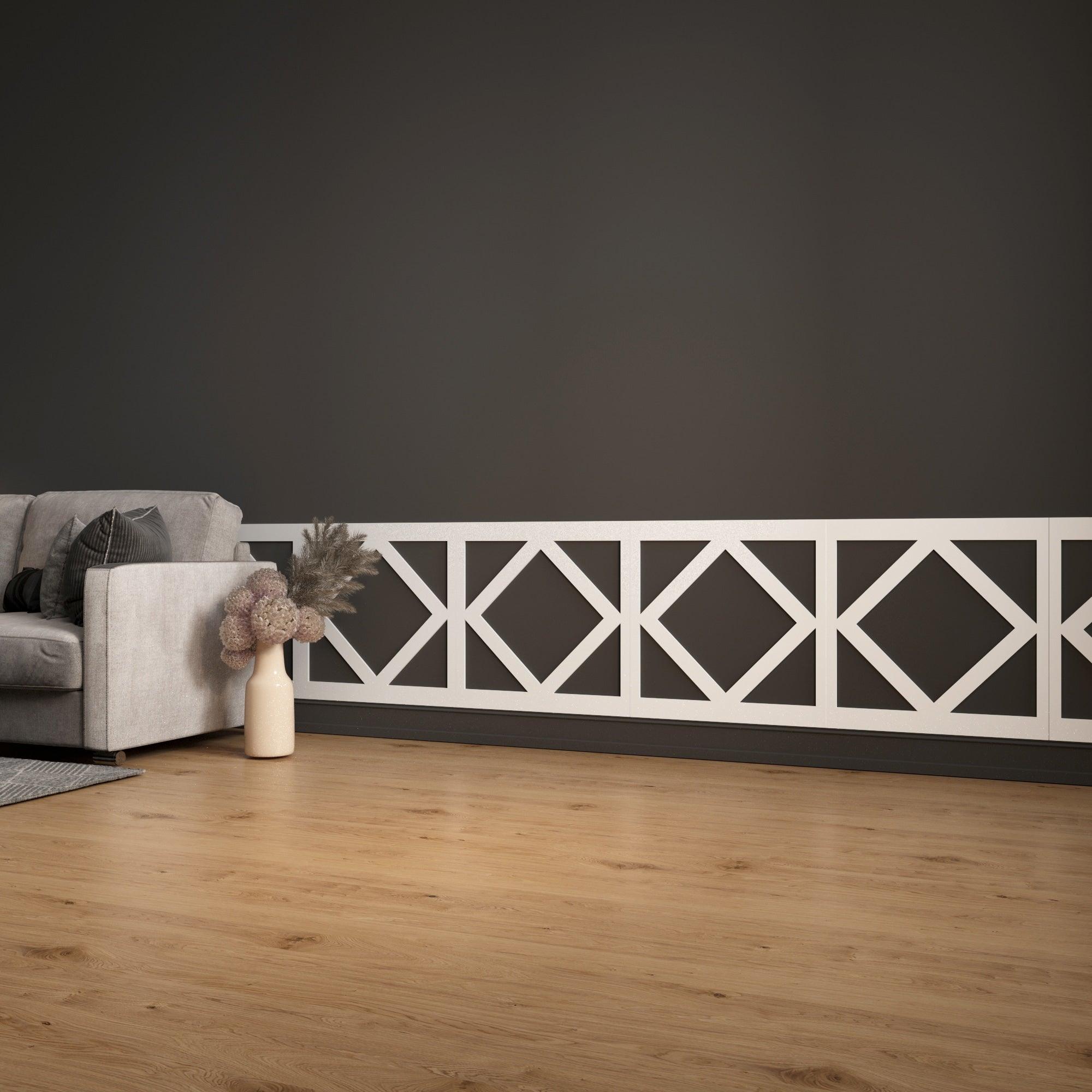 Geometric Wainscot 3D Wall Panels - PRHOMZ