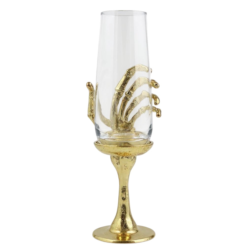 Set of 4 - Champagne Glasses | Cocktail Glasses | Halloween Glasses | Statement Barware | Gold, Antique or Silver Finish-1