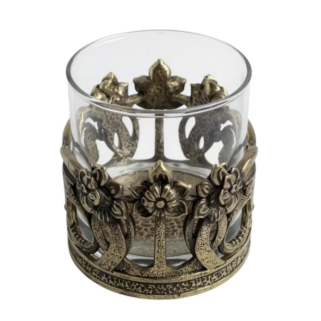 Set of 4 - Crown Dragon Whisky Glasses | Juice Glasses | Drinkware | Statement Barware | Gold, Silver or Antique Finish-3