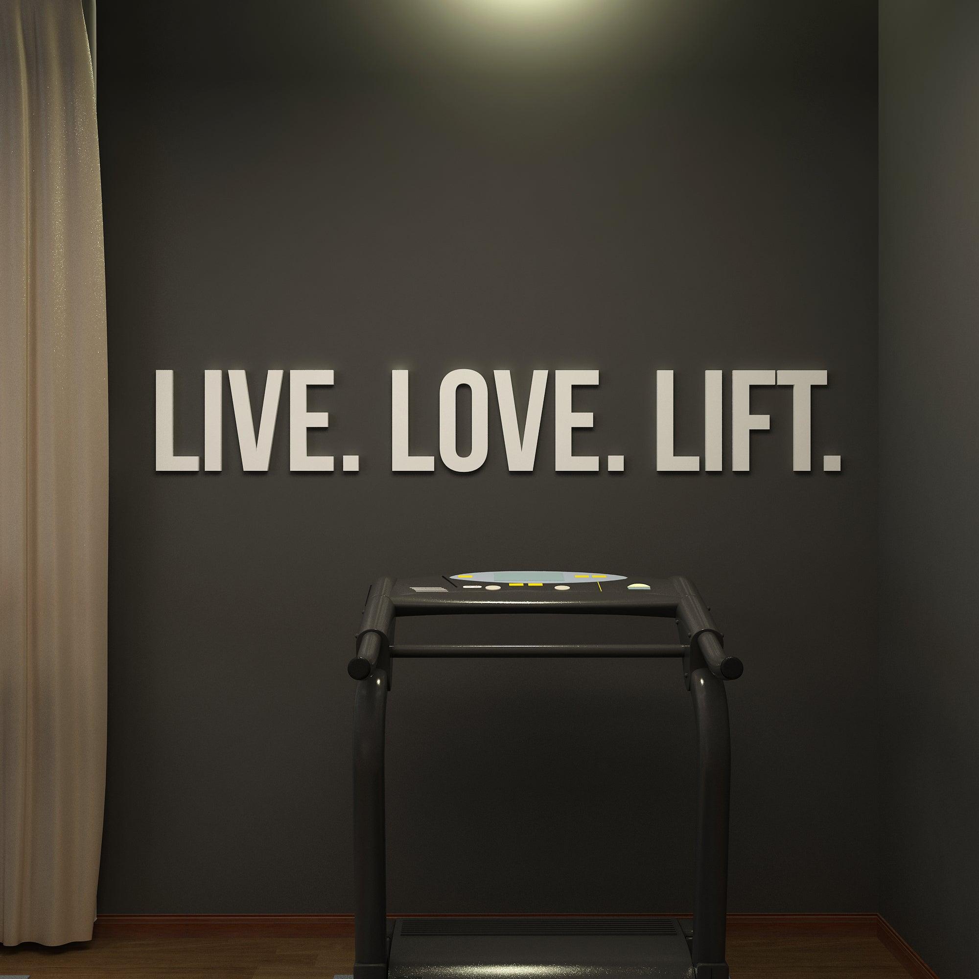 Live, Love, Lift 3D Gym Decor - PRHOMZ