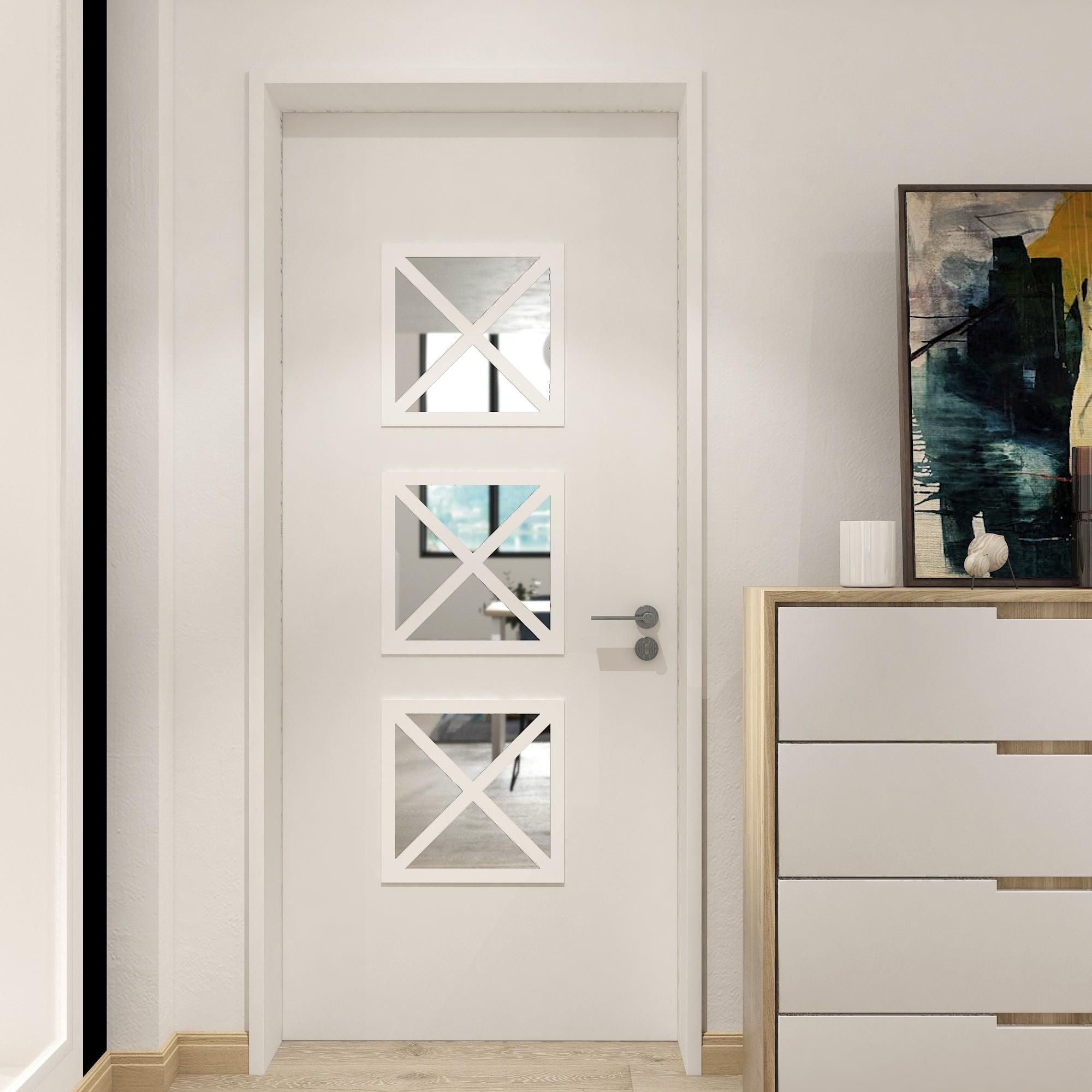 Almada Squares PVC and Mirror Door Panels - PRHOMZ