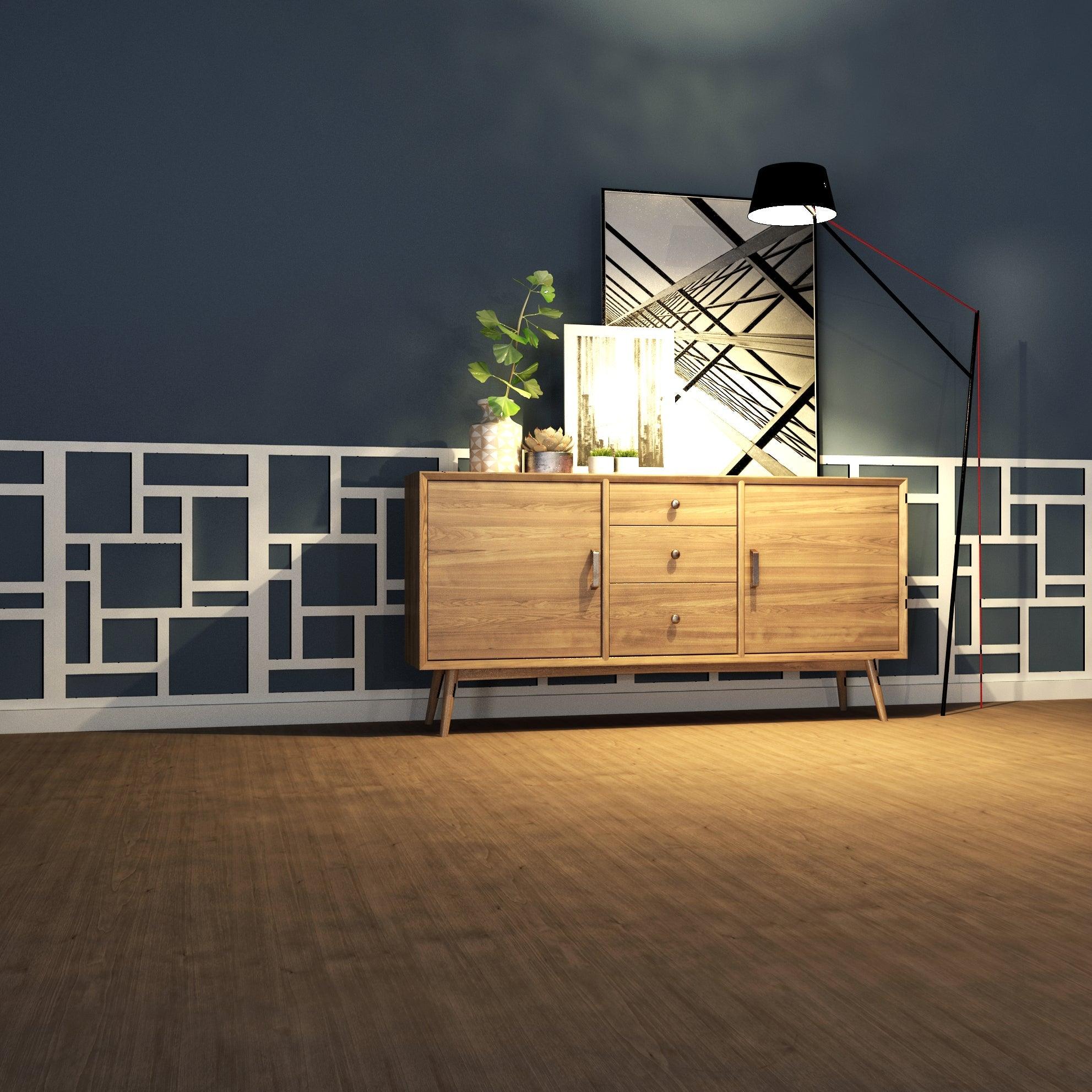 Wainscot Cubism Wall Panels - PRHOMZ