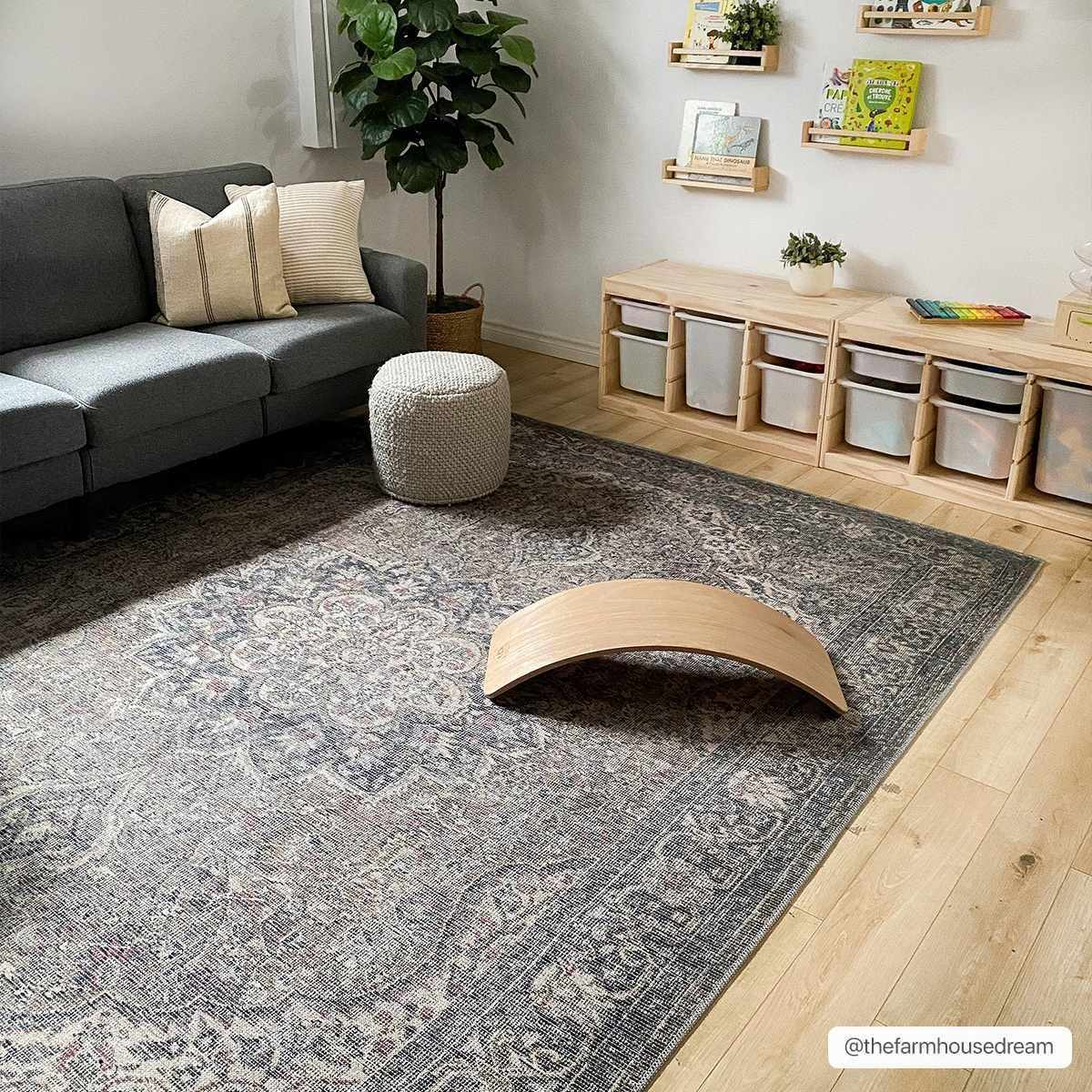 Dusty Sage Greenpoint Medallion Washable Area Rug - PRHOMZ