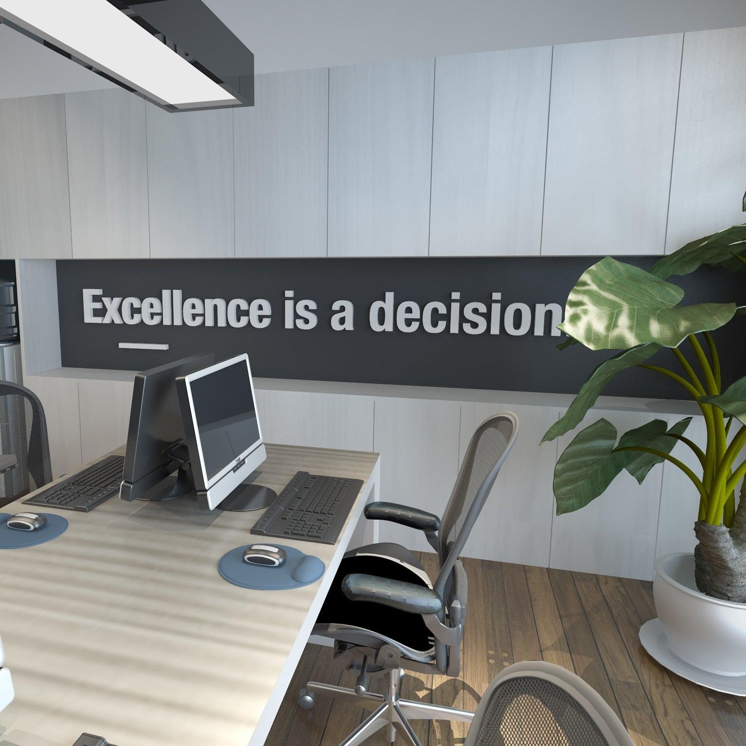 Excelence Quote 3D Office Wall Decor - PRHOMZ
