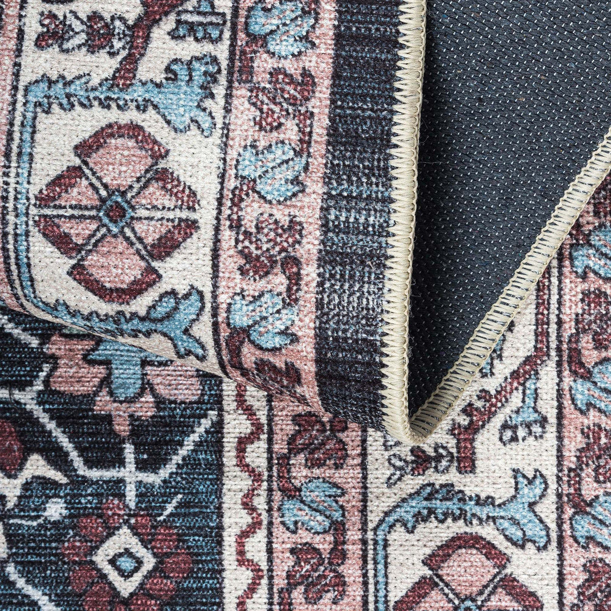 Axelle Blue Turkish Oushak Vintage Rug