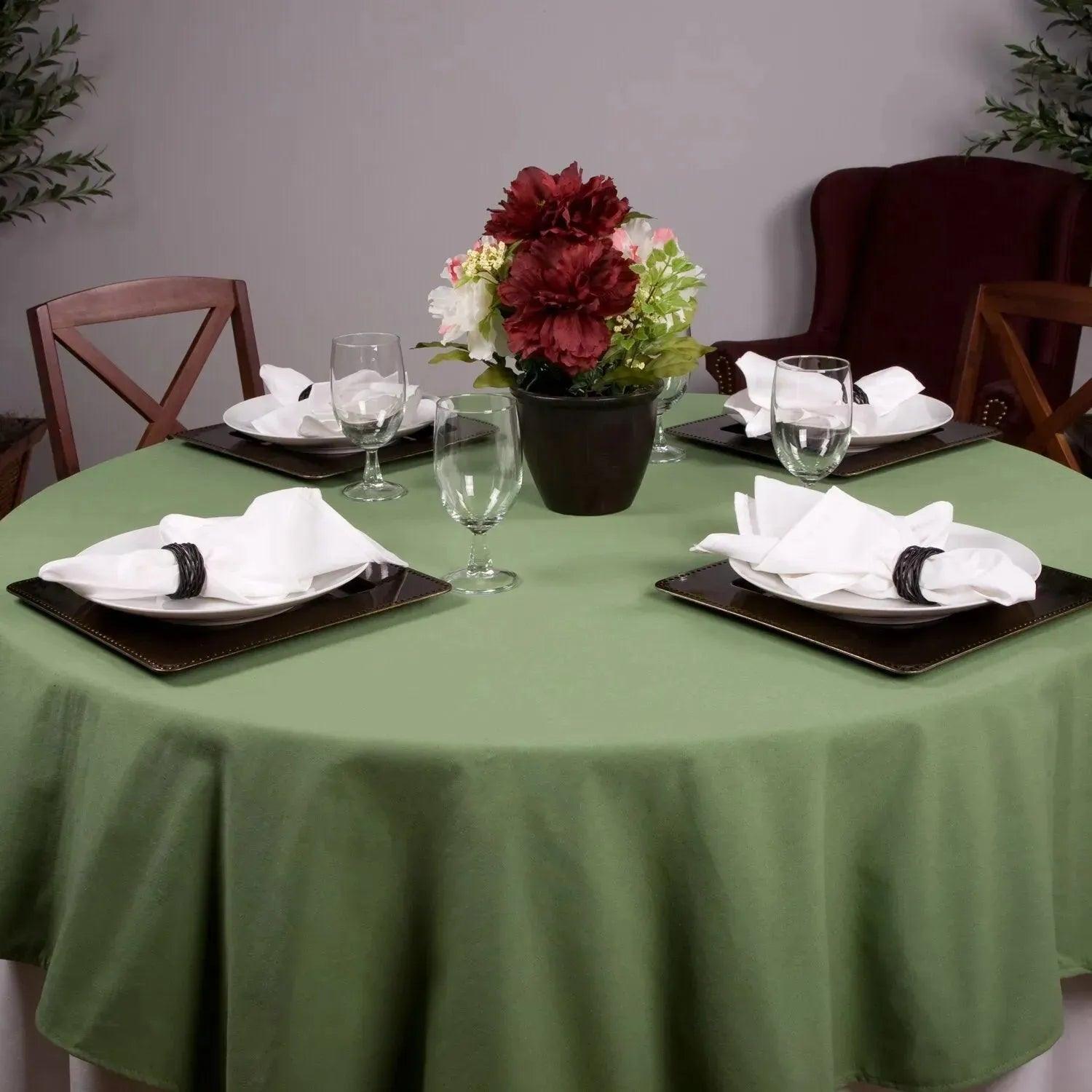 MJS 100% Spun Polyester 2 PLY Round Table Linens 6 PK - PRHOMZ