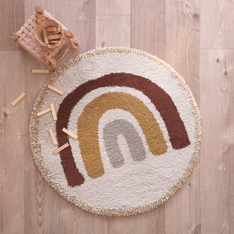 BOHEMIAN RAINBOW round children's rug with rainbow pattern