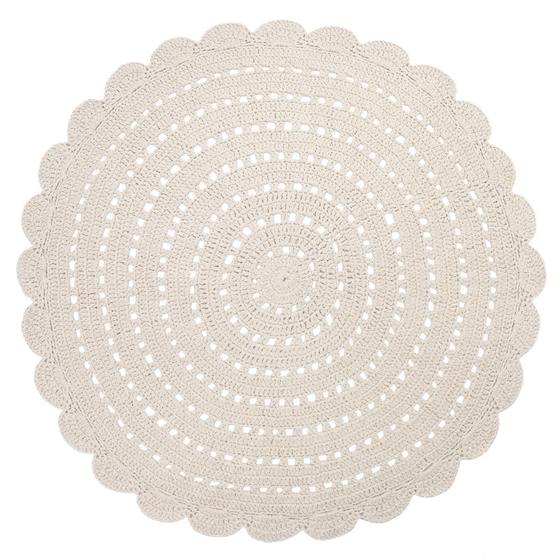 ALMA ECRU L hand crochet children's rug