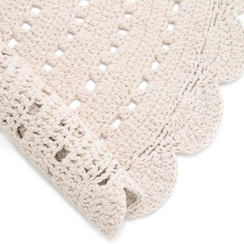 ALMA ECRU L hand crochet children's rug