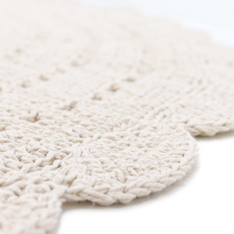 ALMA ECRU L hand crochet children's rug
